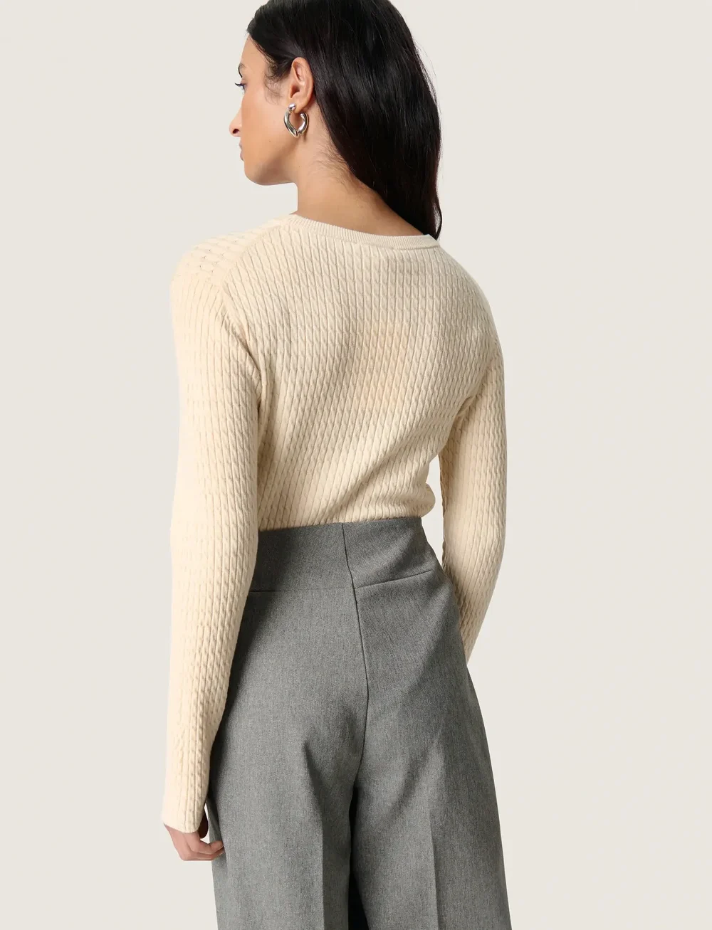 Soaked in Luxury - SLSpina Cable Pullover - pullover - sandshell - 4