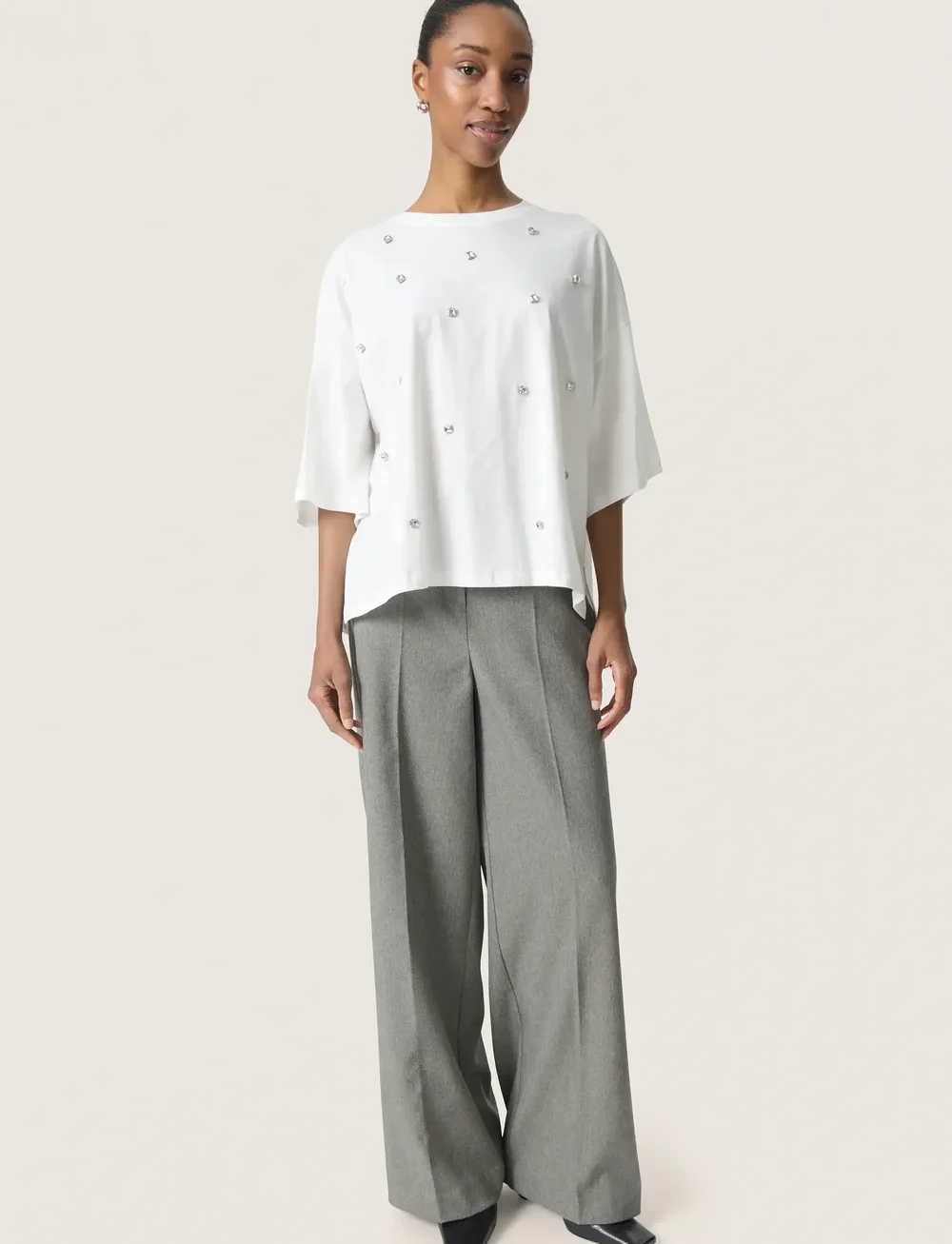 Soaked in Luxury - SLAfshan Simili Tee - t-shirts - broken white - 3