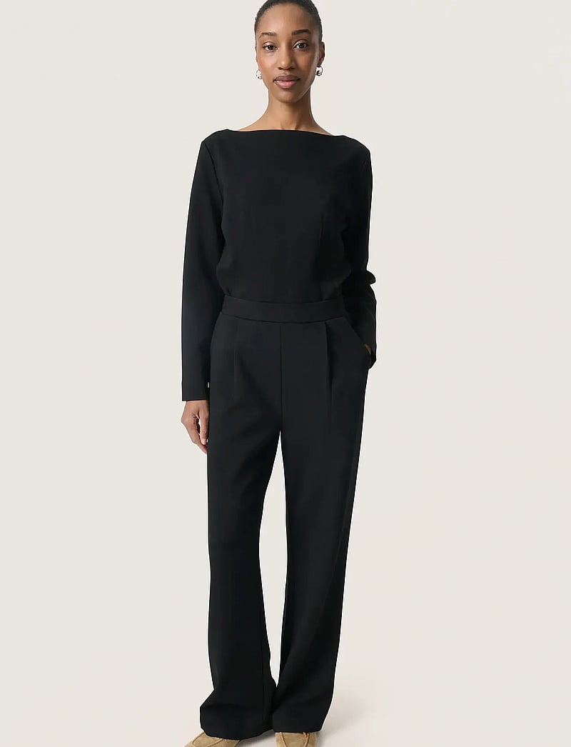 Soaked - SLMarigold Pants - straight leg hosen - black - 3