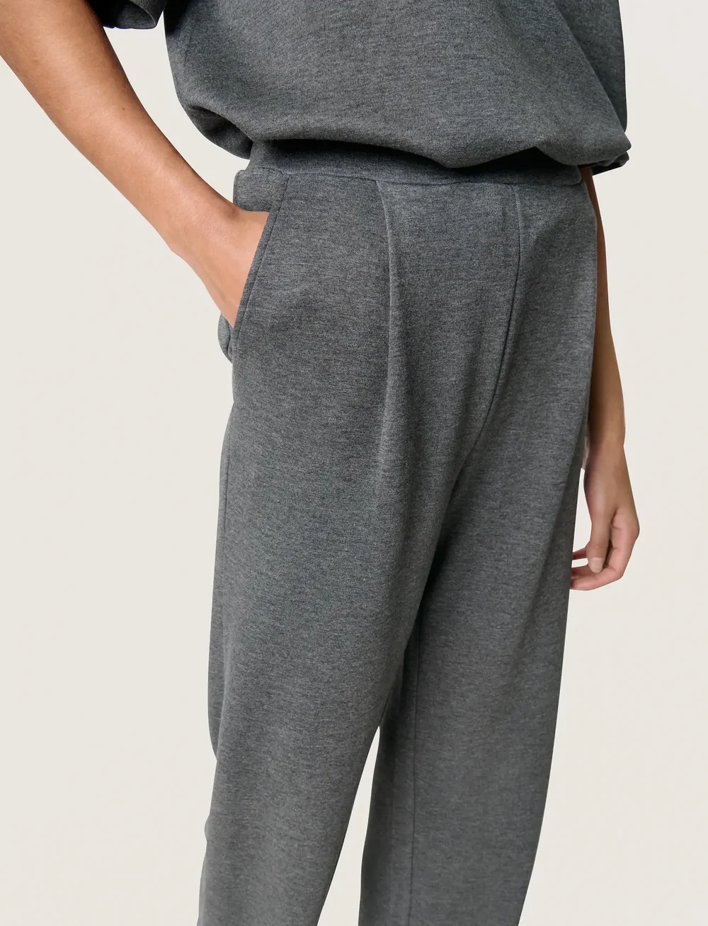 Soaked in Luxury - SLMarigold Pants - straight leg trousers - grey melange - 5
