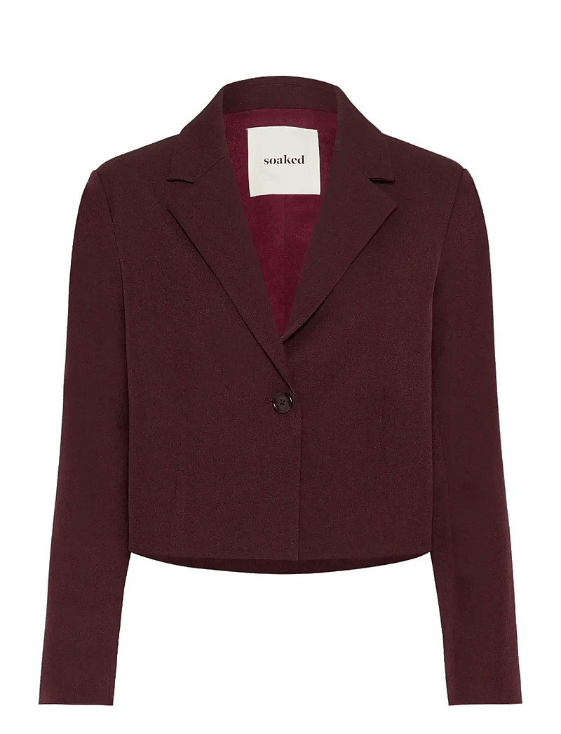 Soaked - SLLilu Corinne Cropped Blazer - winetasting melange - 1
