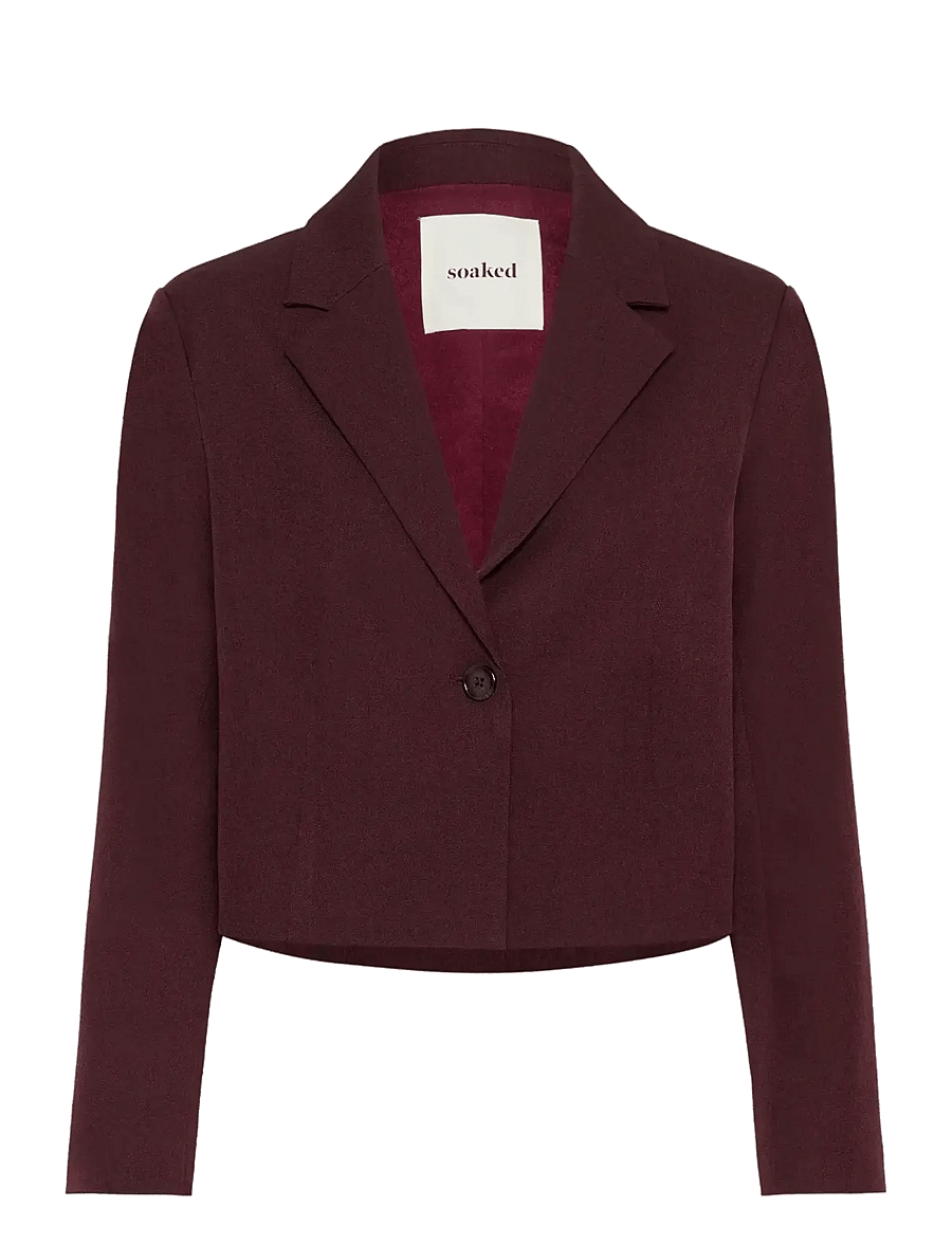 Soaked - SLLilu Corinne Cropped Blazer - winetasting melange - 1