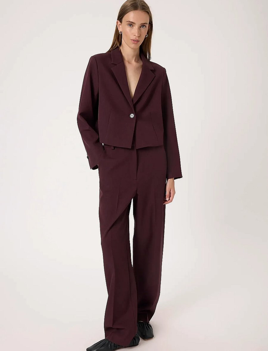 Soaked - SLLilu Corinne Cropped Blazer - winetasting melange - 3