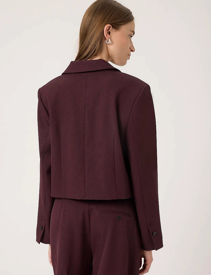 Soaked - SLLilu Corinne Cropped Blazer - winetasting melange - 4
