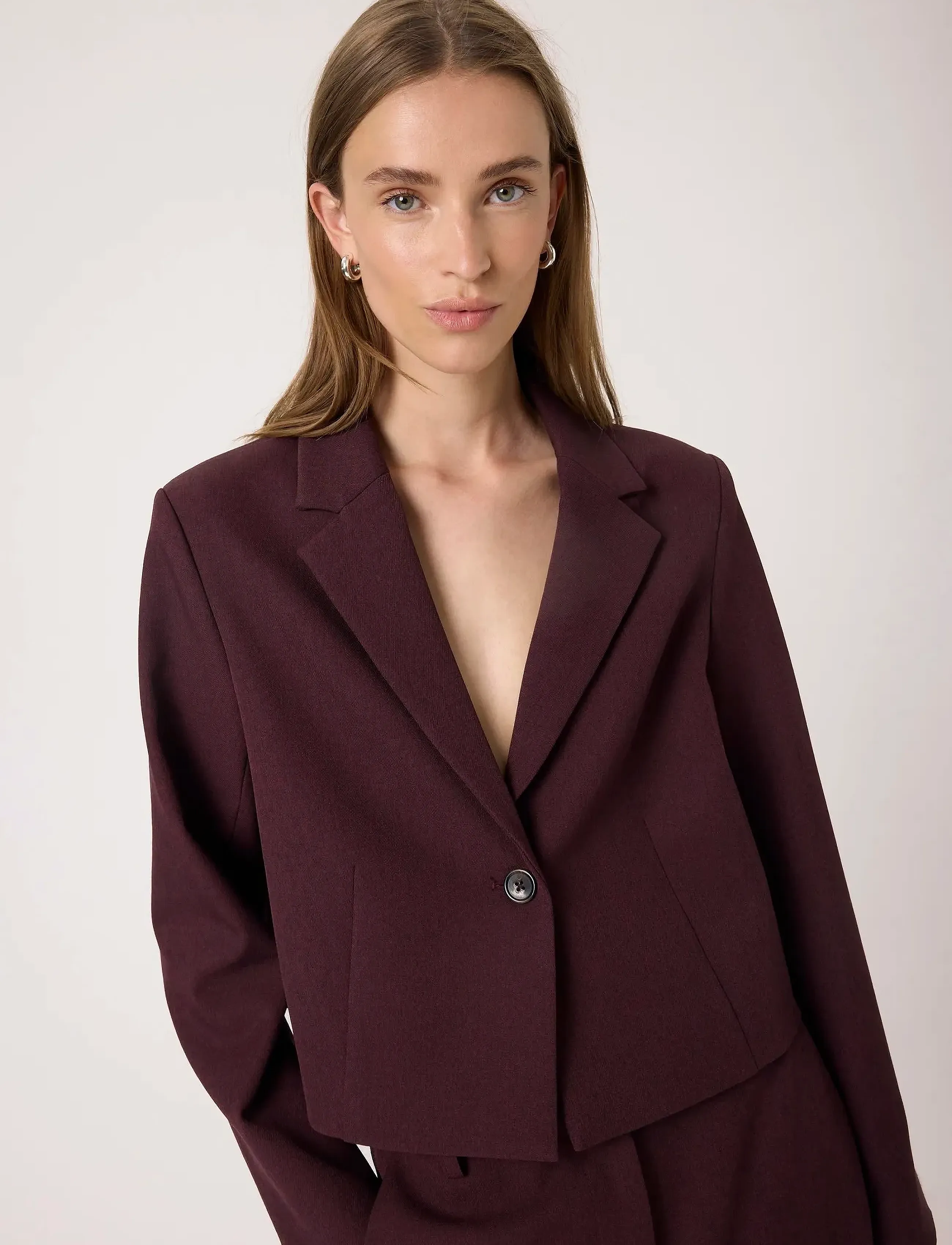 Soaked - SLLilu Corinne Cropped Blazer - winetasting melange - 5