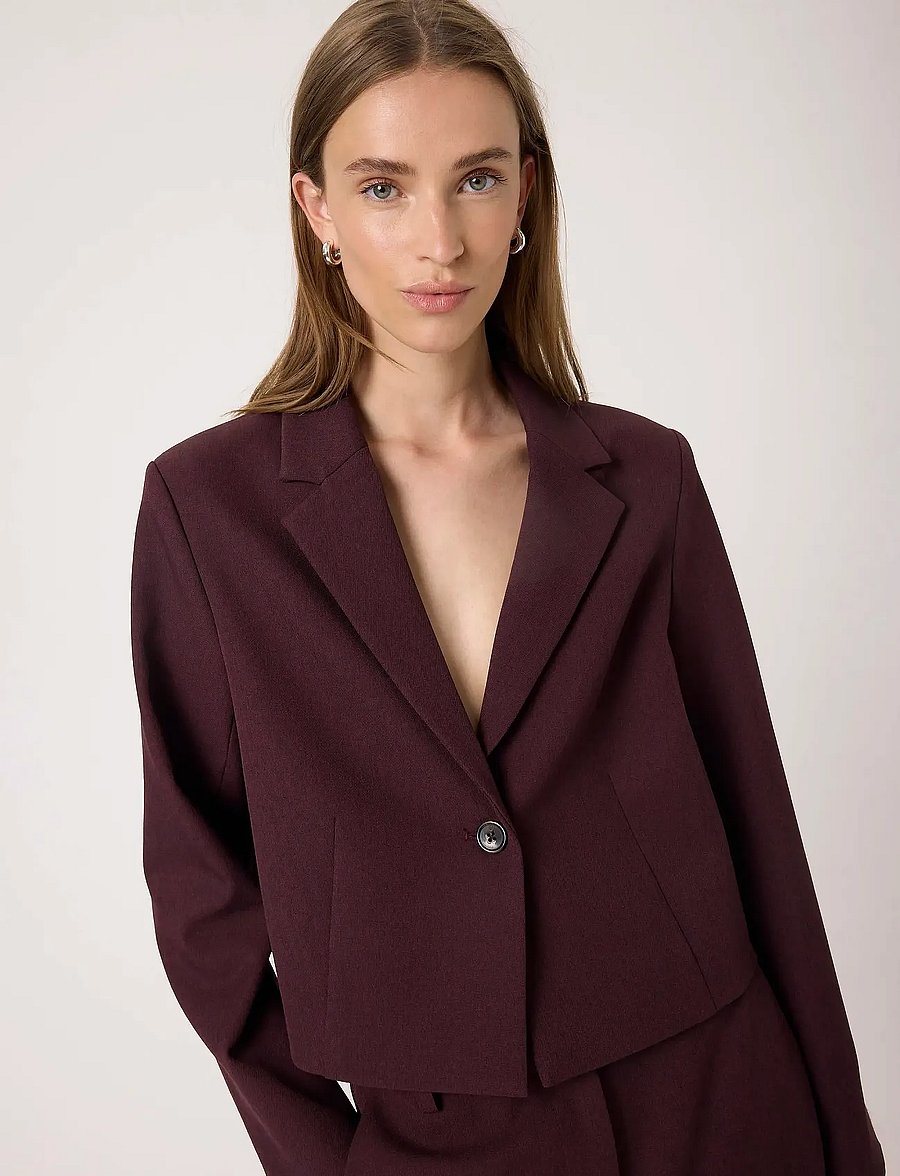 Soaked - SLLilu Corinne Cropped Blazer - winetasting melange - 5