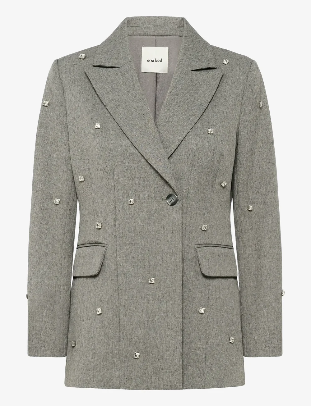 Soaked in Luxury - SLLilu Corinne Fitted Blazer - single breasted blazers - grey melange suiting - 1