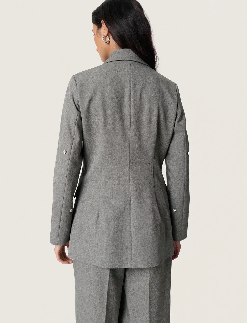 Soaked in Luxury - SLLilu Corinne Fitted Blazer - single breasted blazers - grey melange suiting - 4