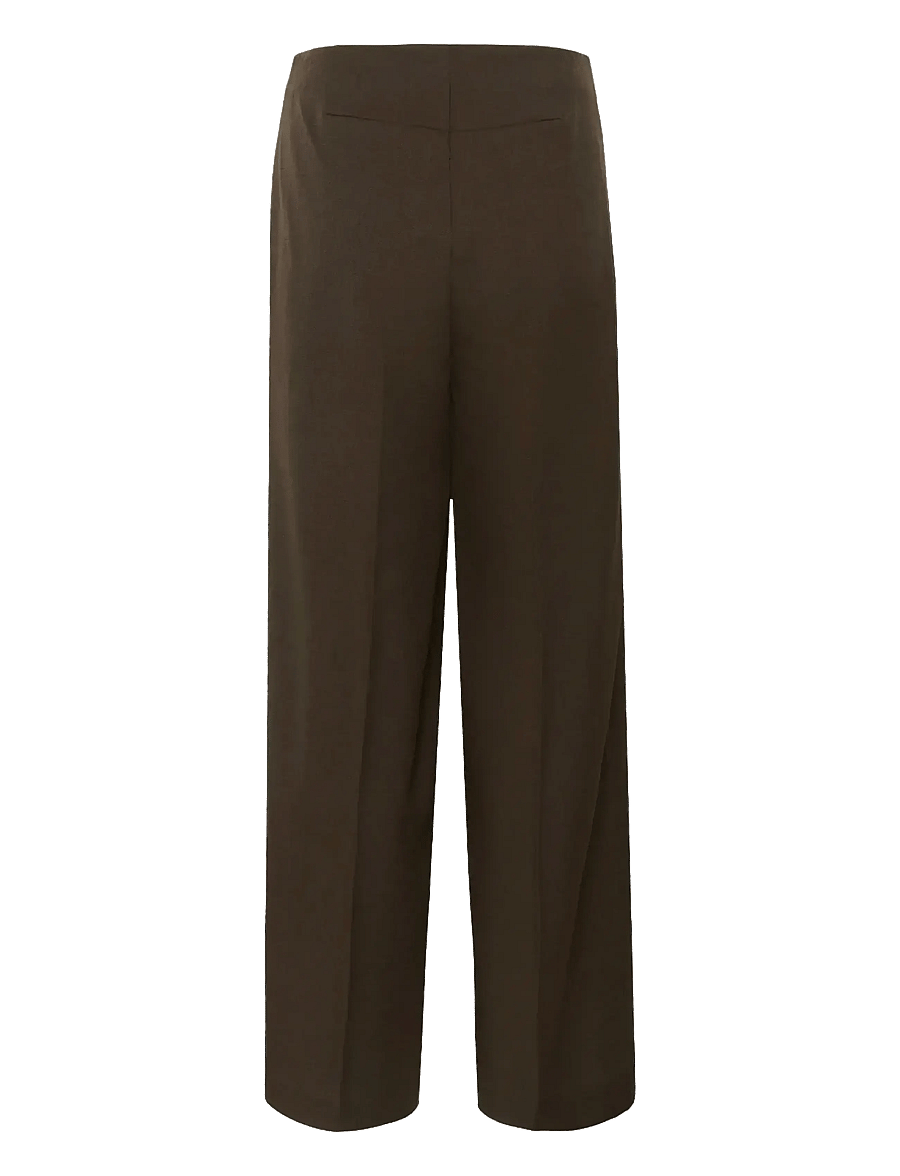 Soaked - SLLilu Corinne Wide Long Pants - habitbukser - brown melange suiting - 2