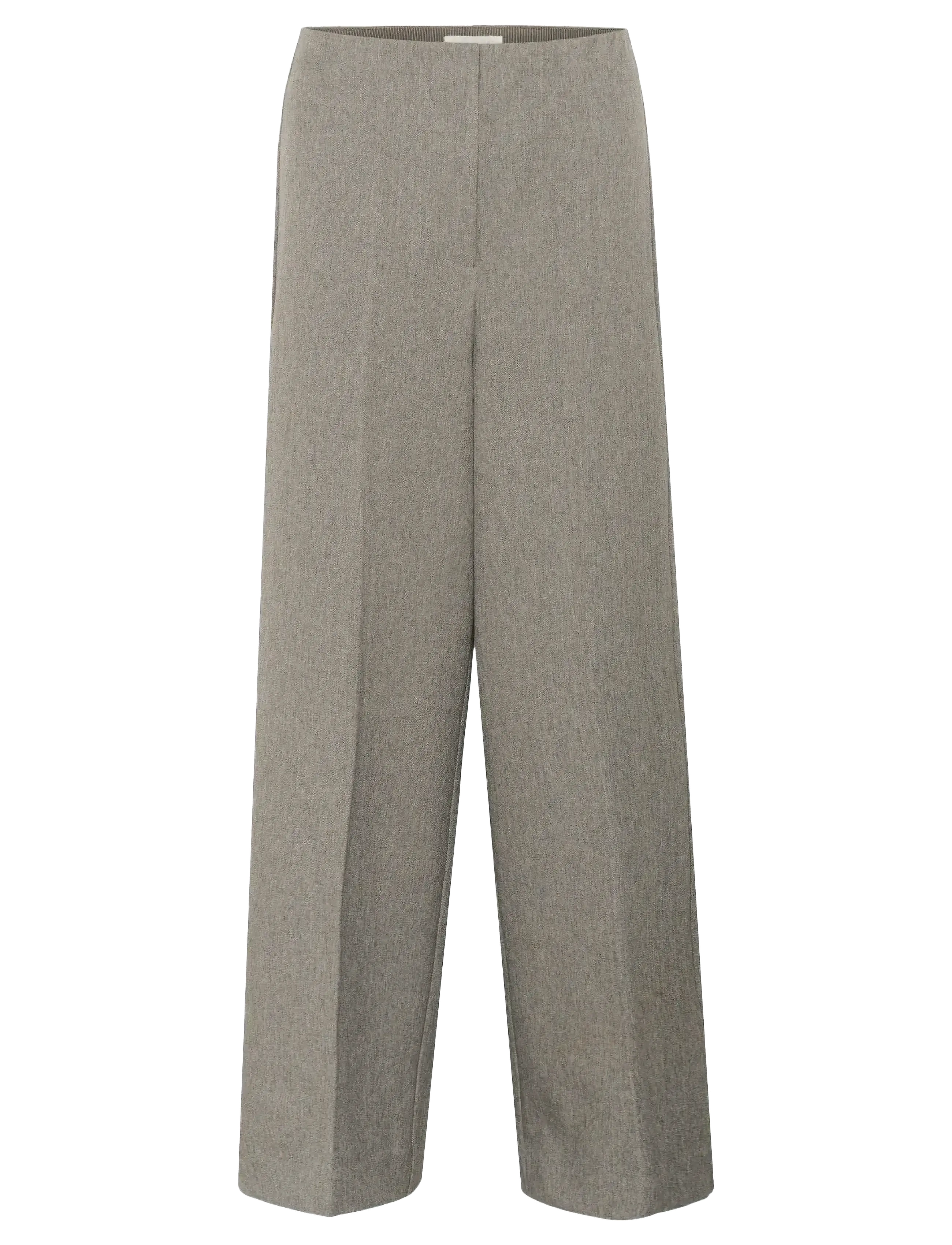 Soaked in Luxury SLLilu Corinne Wide Long Pants - Formell - GREY MELANGE SUITING / grey