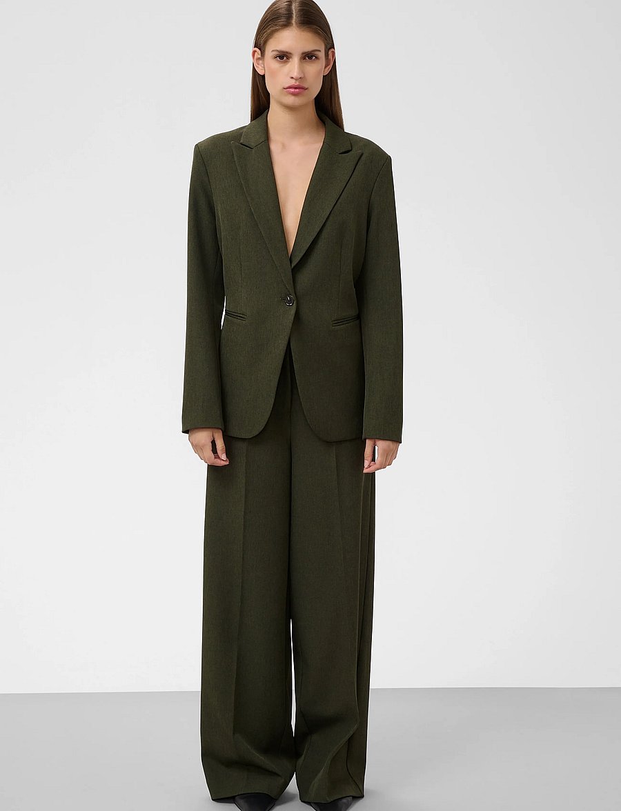 Soaked - SLLilu Corinne Wide Long Pants - tailored trousers - rosin melange - 3