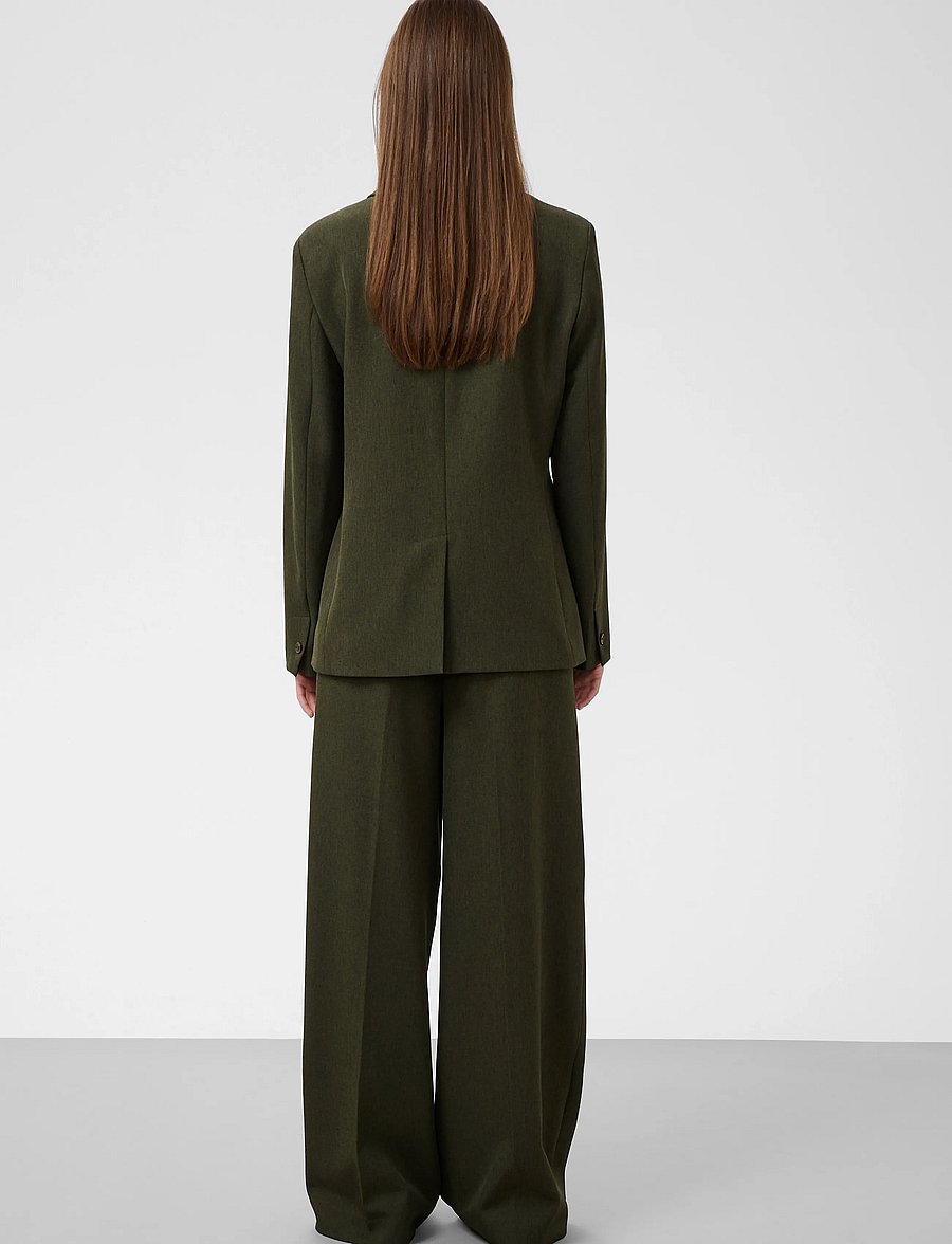 Soaked - SLLilu Corinne Wide Long Pants - tailored trousers - rosin melange - 4