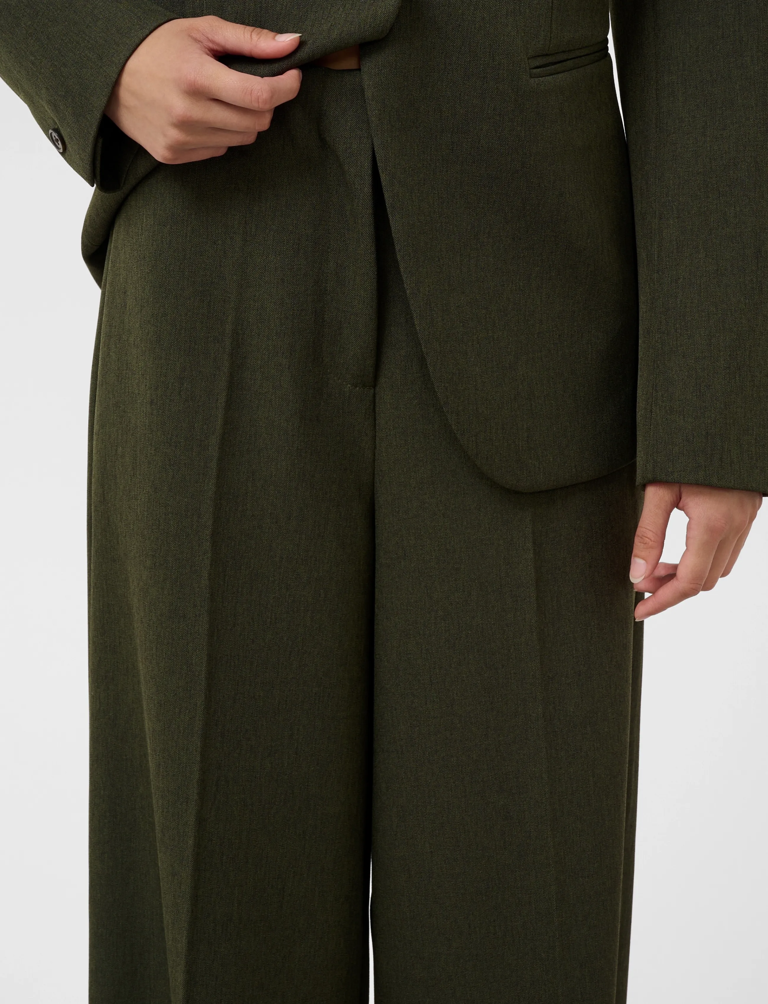 Soaked - SLLilu Corinne Wide Long Pants - tailored trousers - rosin melange - 5
