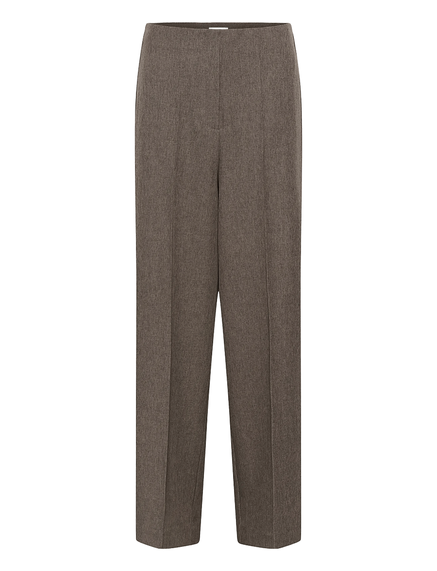 Soaked - SLLilu Corinne Wide Long Pants - anzugshosen - walnut melange - 1