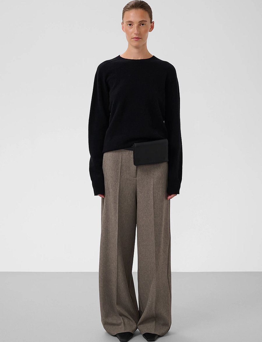 Soaked - SLLilu Corinne Wide Long Pants - anzugshosen - walnut melange - 3