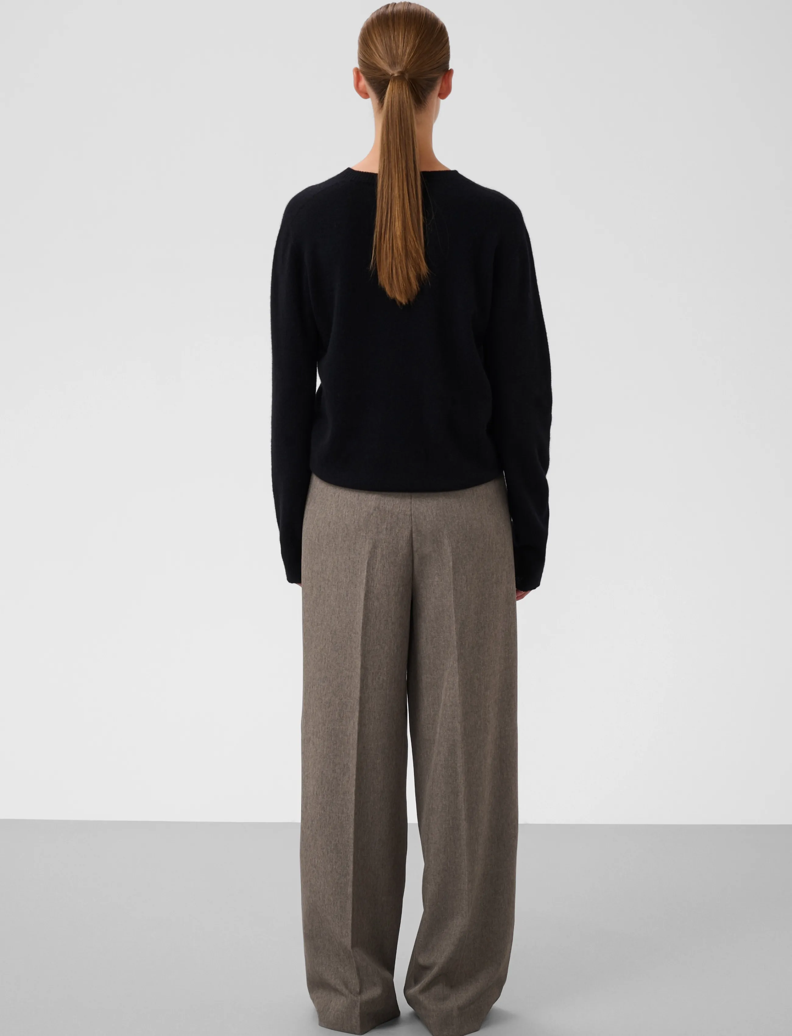 Soaked - SLLilu Corinne Wide Long Pants - anzugshosen - walnut melange - 4