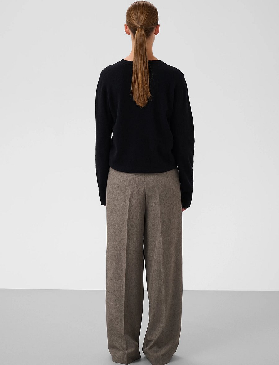 Soaked - SLLilu Corinne Wide Long Pants - anzugshosen - walnut melange - 4