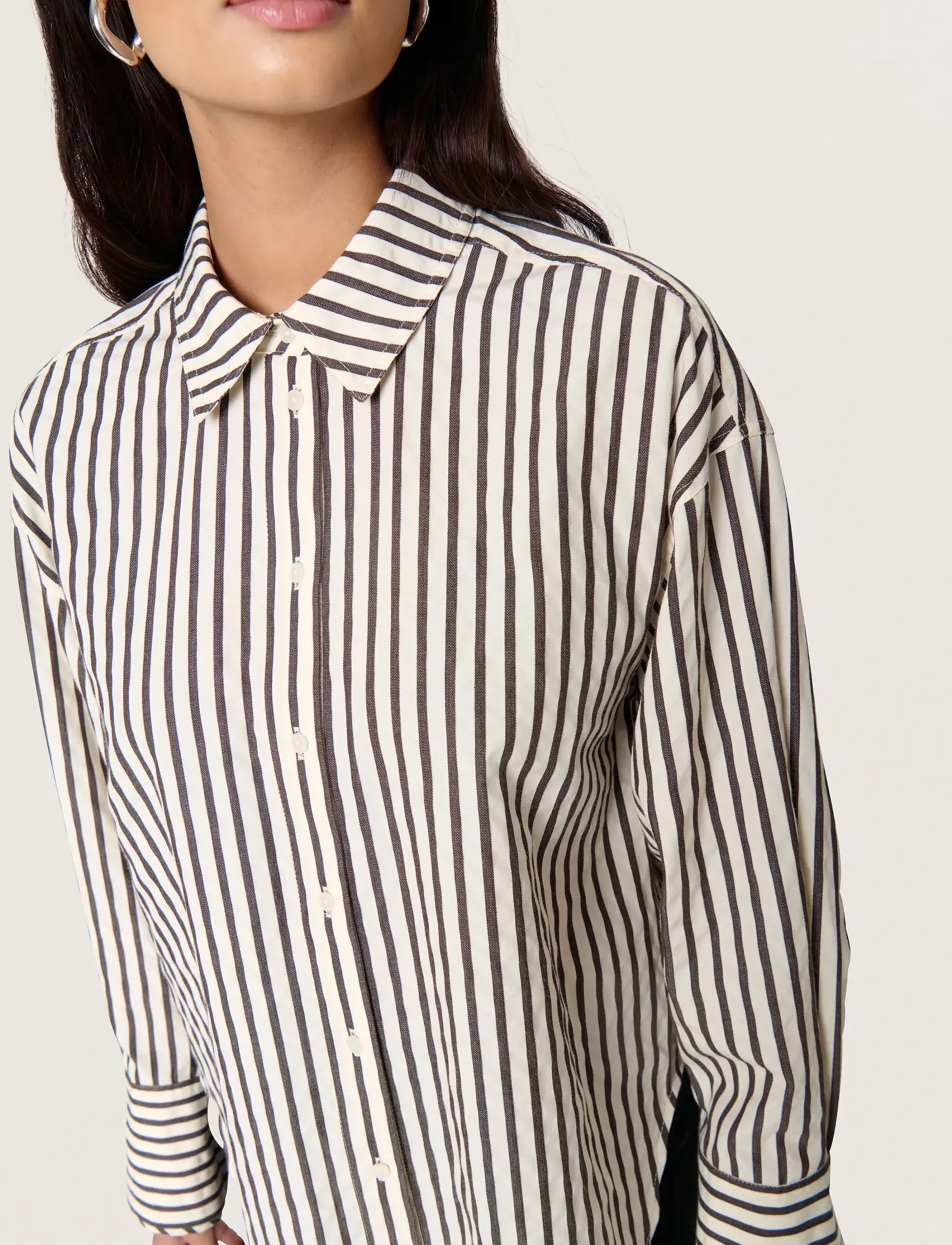 Soaked - SLToledo Shirt LS - pikkade varrukatega särgid - white & chocolate torte stripe - 5
