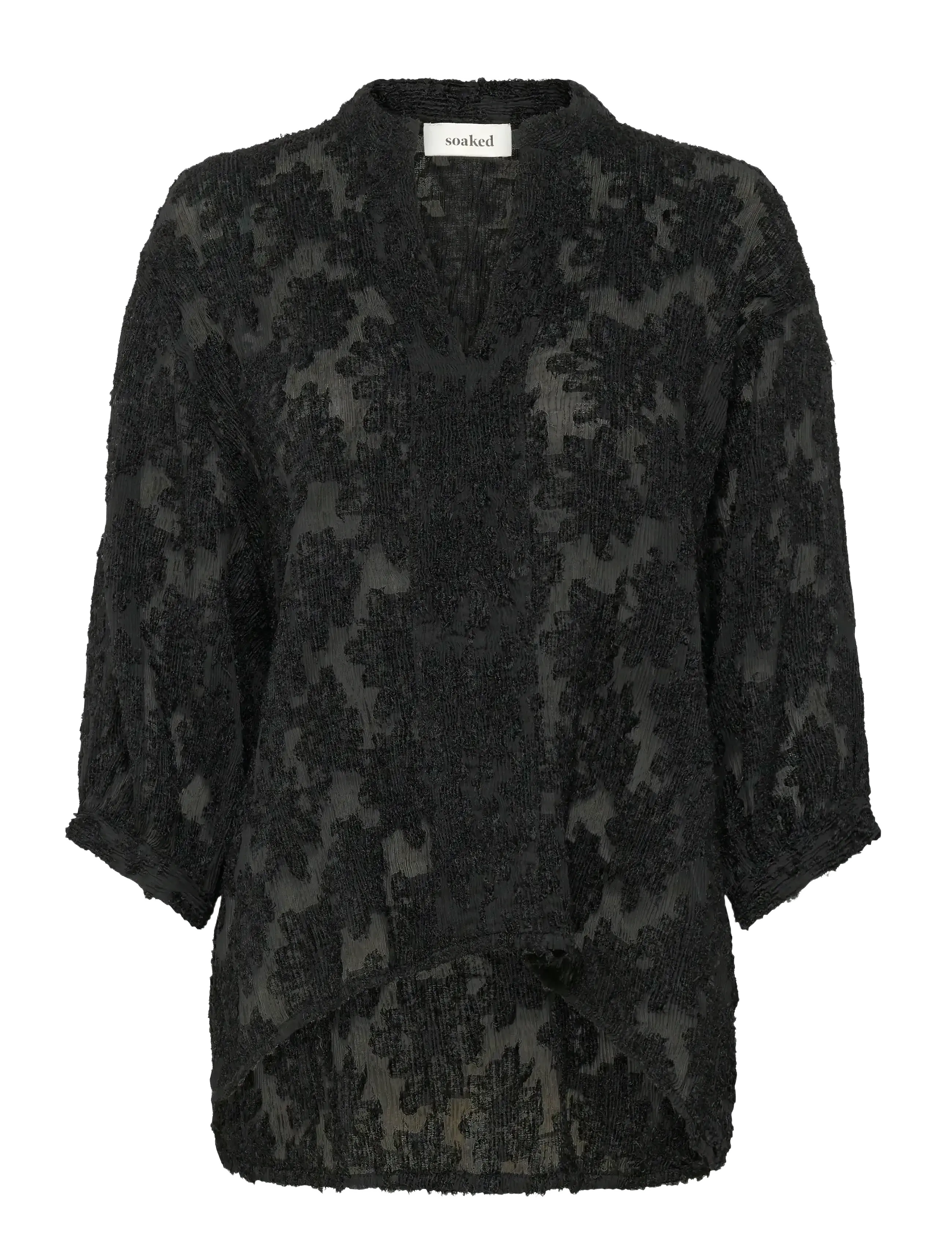 Soaked in Luxury SLRaye Amily Blouse 3/4 - Kläder - BLACK / black