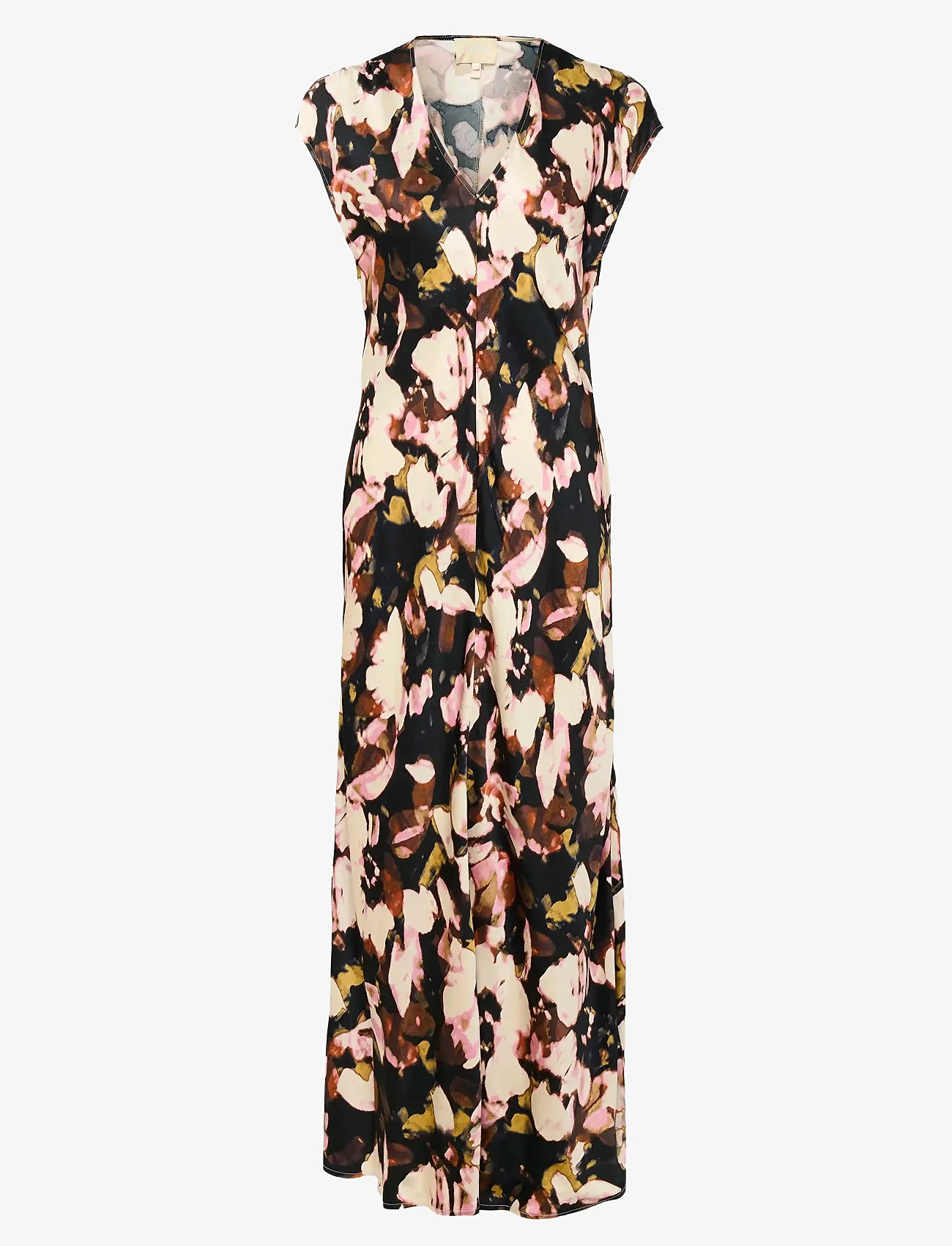 Soaked in Luxury - SLCinna Liva Dress - maxi dresses - chocolate autumn leaves - 1