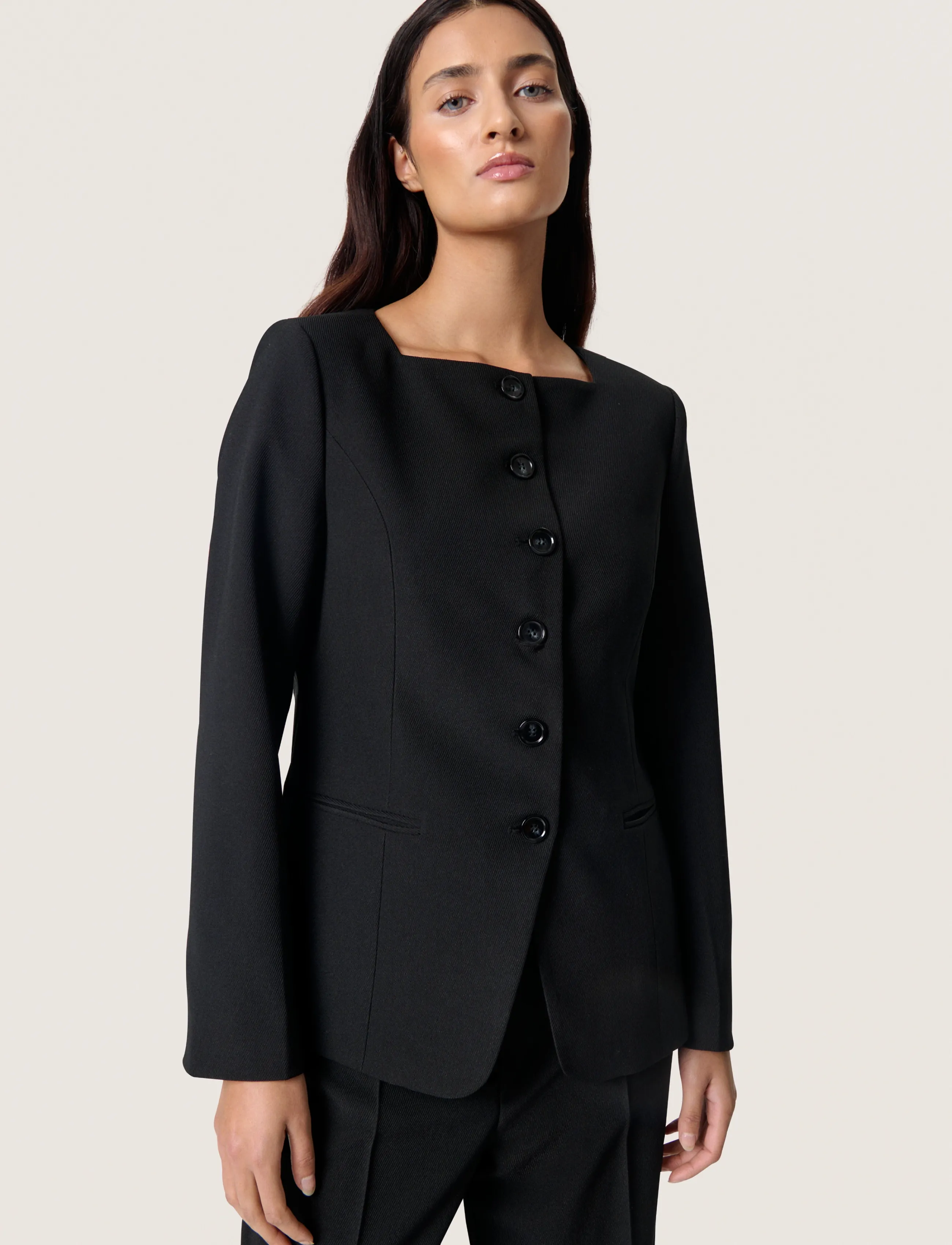 Soaked Slsarina Blazer, M, Black, Blazere > Enkeltradede Blazere, Dame