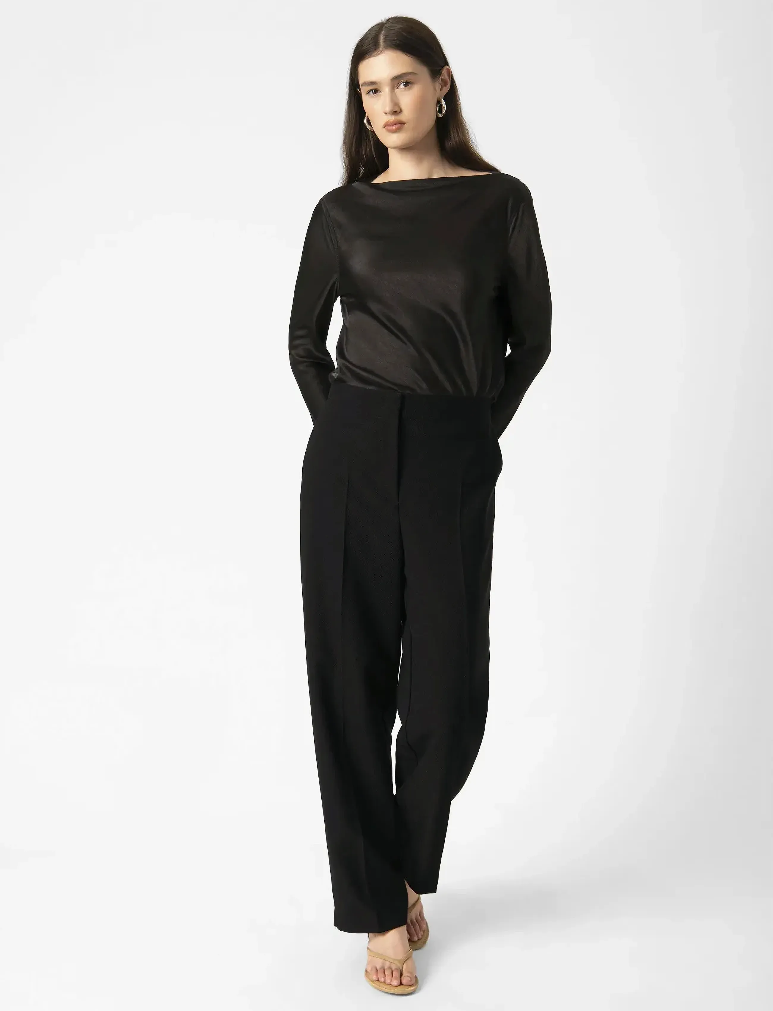 Soaked - SLSarina Pants - tiesaus kirpimo kelnės - black - 3