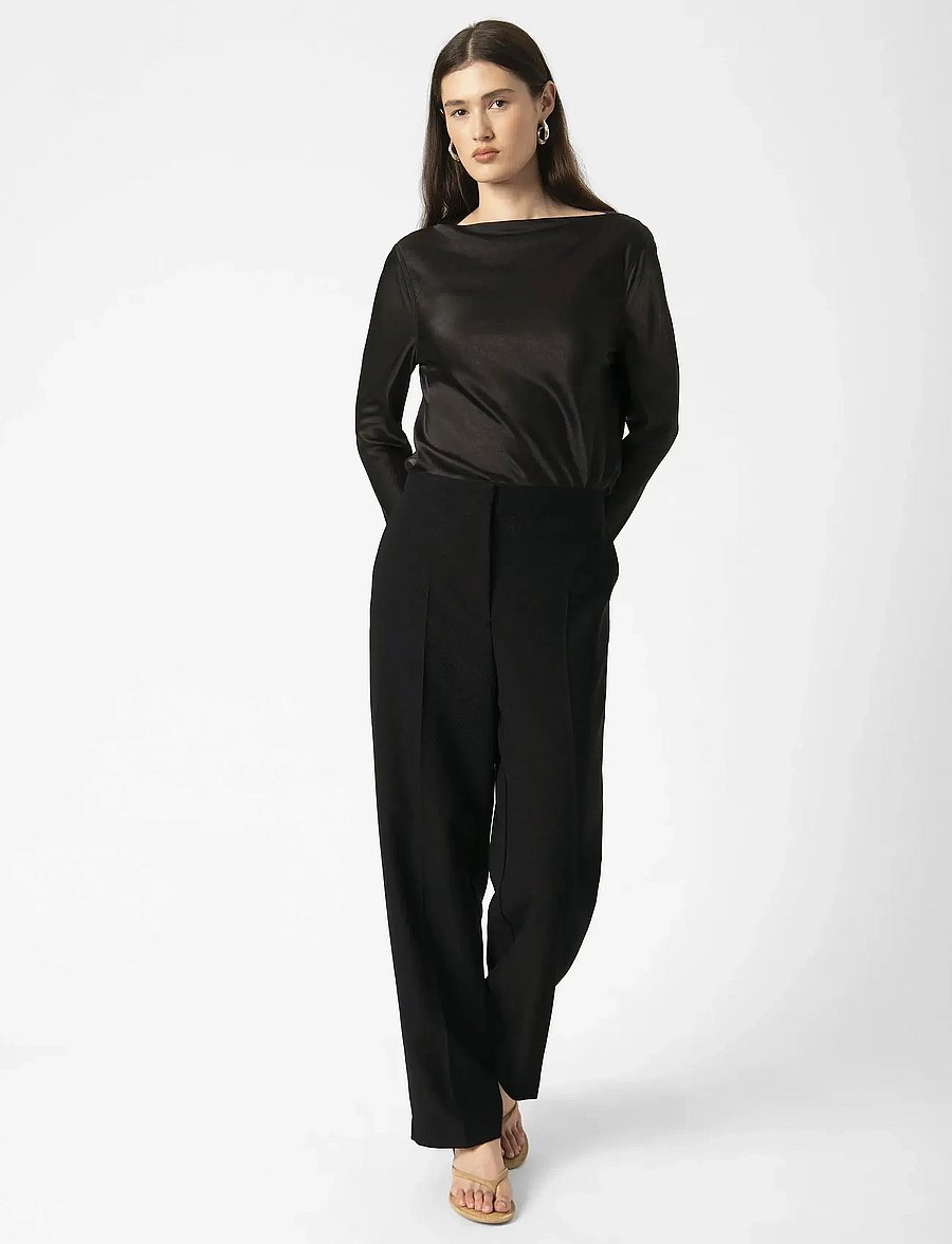 Soaked - SLSarina Pants - tiesaus kirpimo kelnės - black - 3