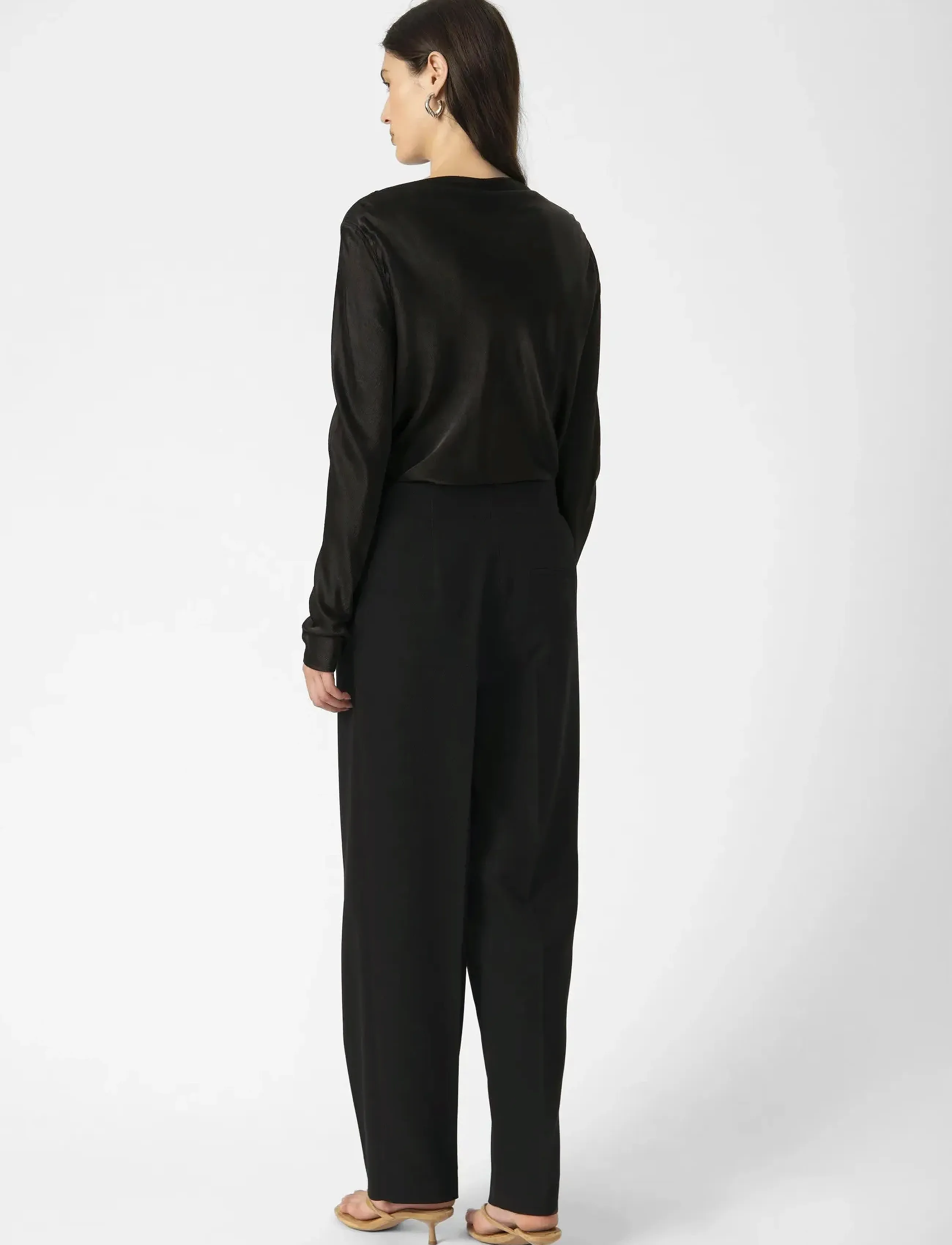 Soaked - SLSarina Pants - tiesaus kirpimo kelnės - black - 4