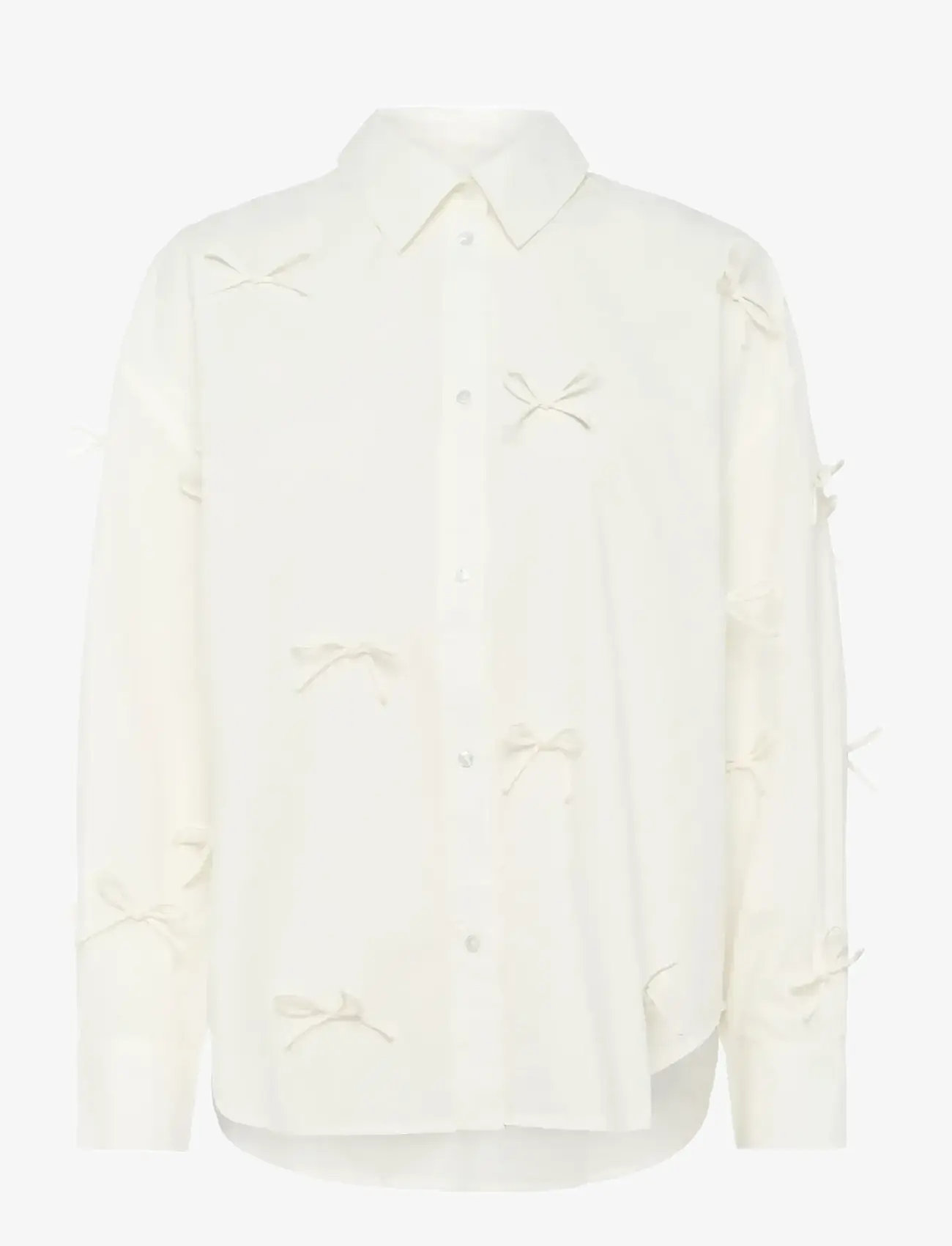 Soaked in Luxury - SLJoa Bow Shirt - langärmlige hemden - broken white - 1