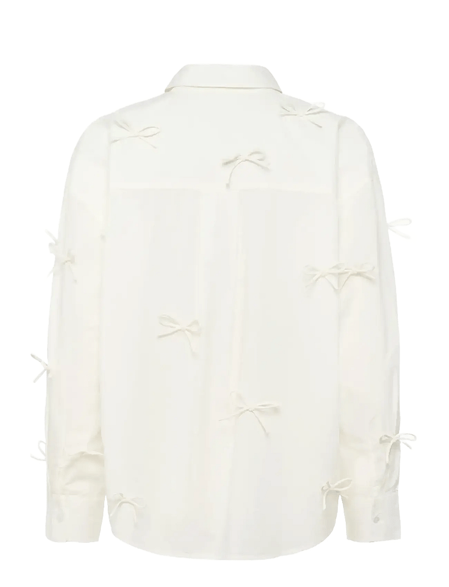 Soaked - SLJoa Bow Shirt - langärmlige hemden - broken white - 2