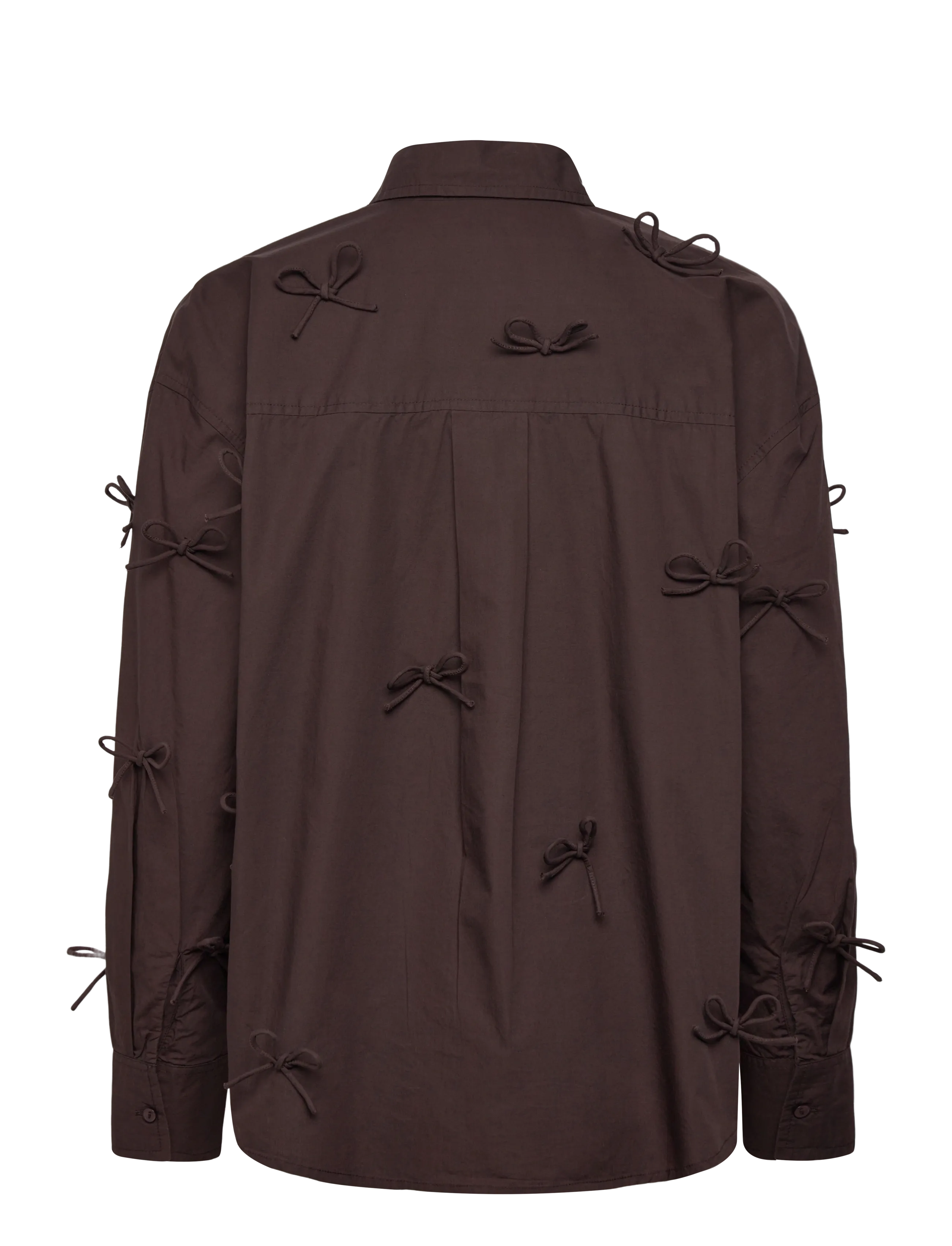 Soaked - SLJoa Bow Shirt - langærmede skjorter - chocolate torte - 2