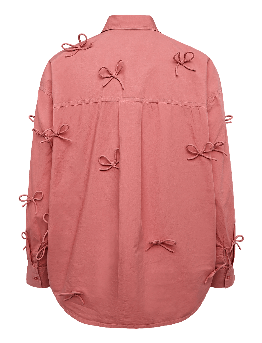 Soaked - SLJoa Bow Shirt - long-sleeved shirts - mauvewood - 1