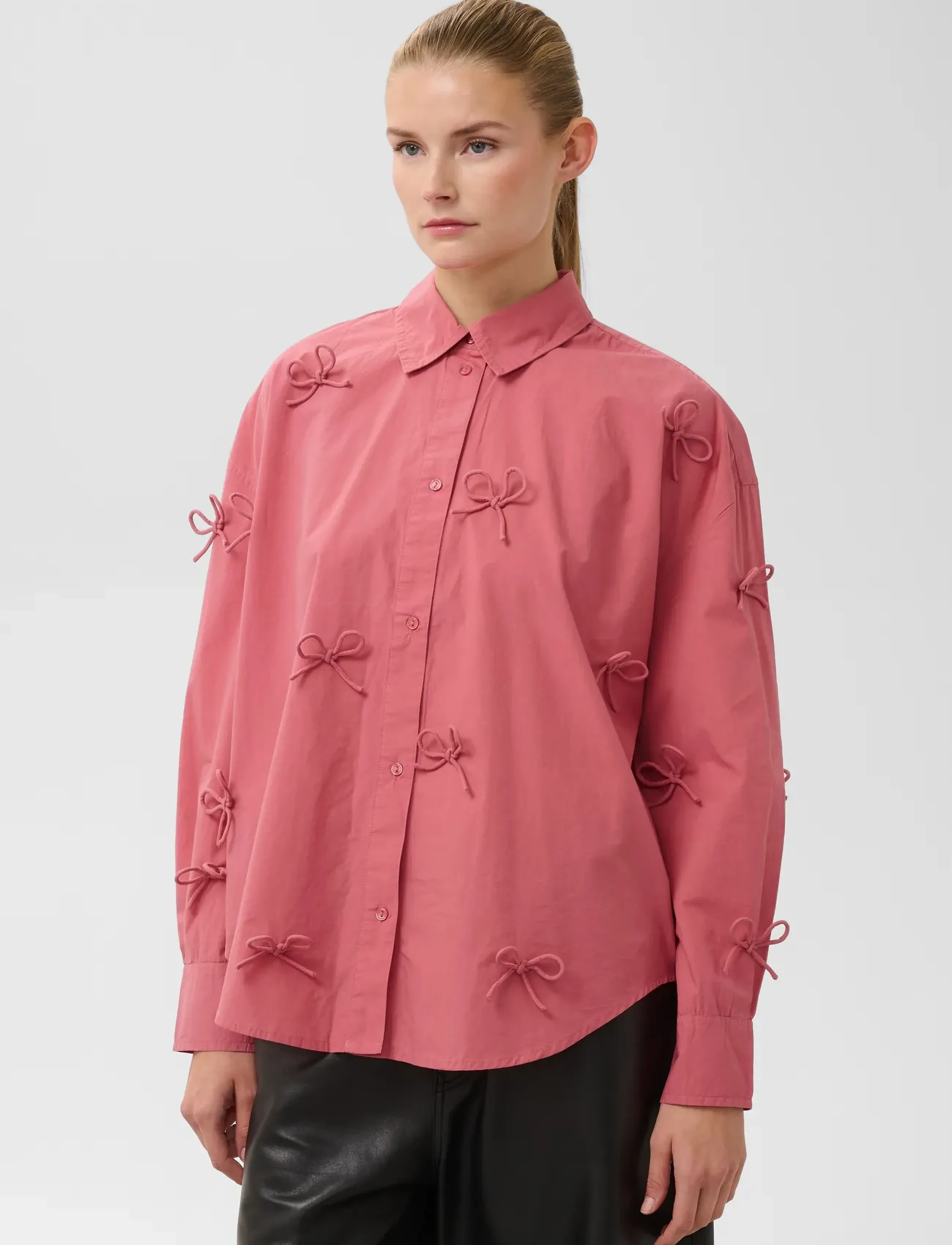 Soaked SLJoa Bow Shirt - Pluusid ja särgid - MAUVEWOOD / pink/rose