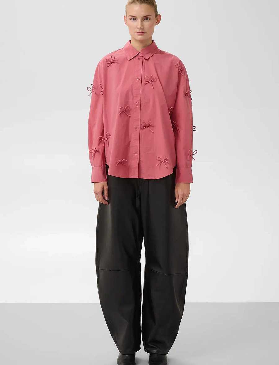 Soaked - SLJoa Bow Shirt - long-sleeved shirts - mauvewood - 3