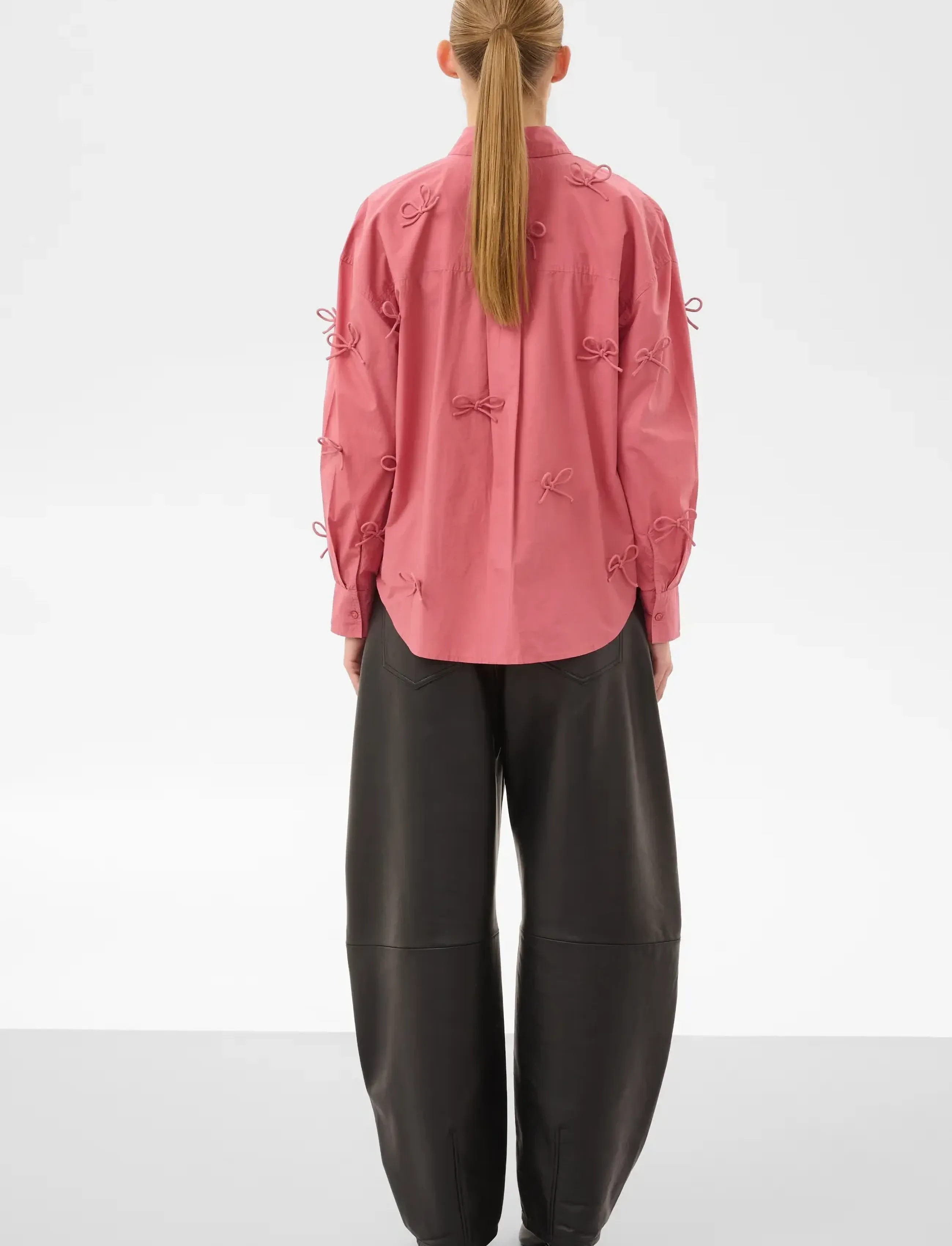 Soaked - SLJoa Bow Shirt - långärmade skjortor - mauvewood - 4