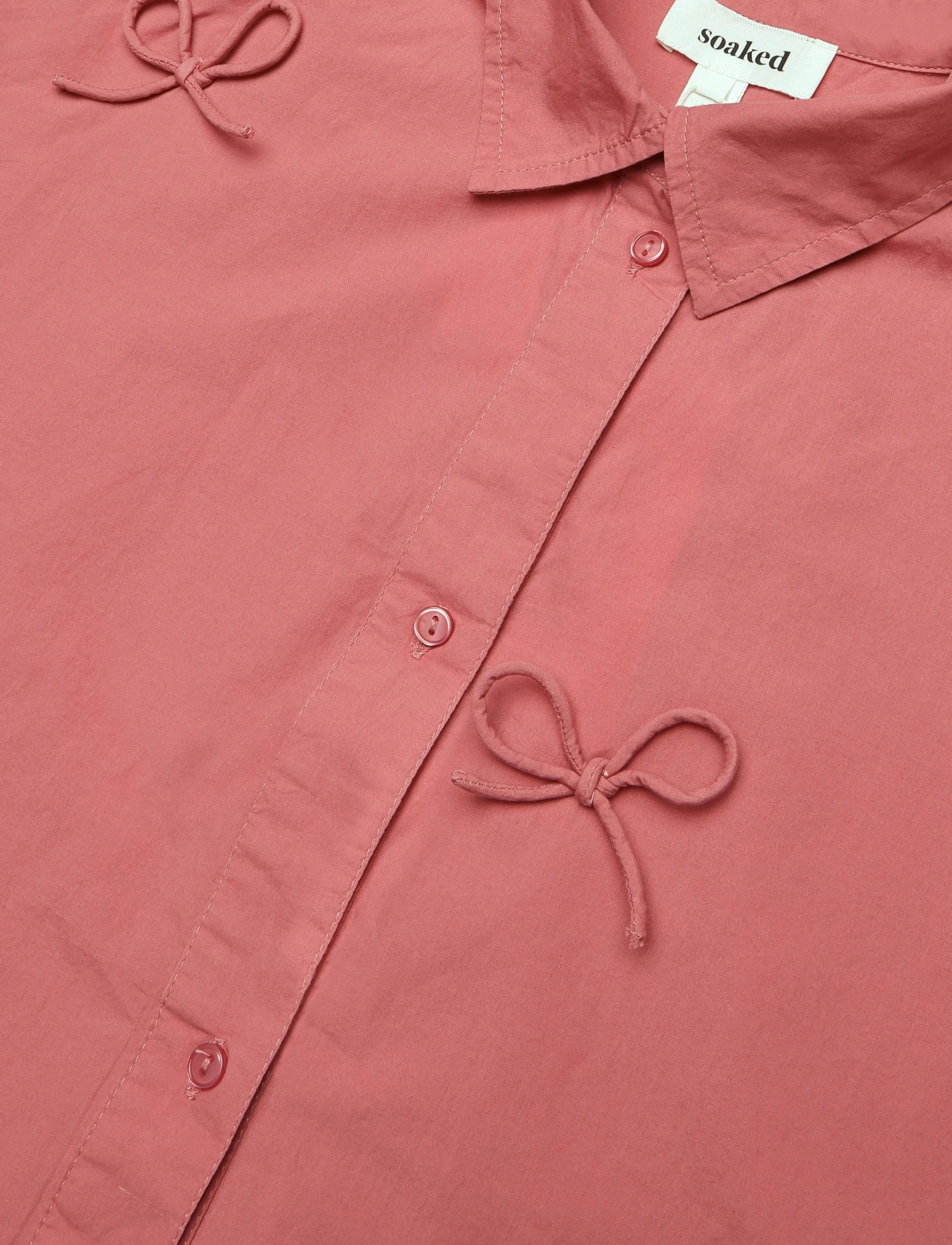 Soaked - SLJoa Bow Shirt - långärmade skjortor - mauvewood - 2