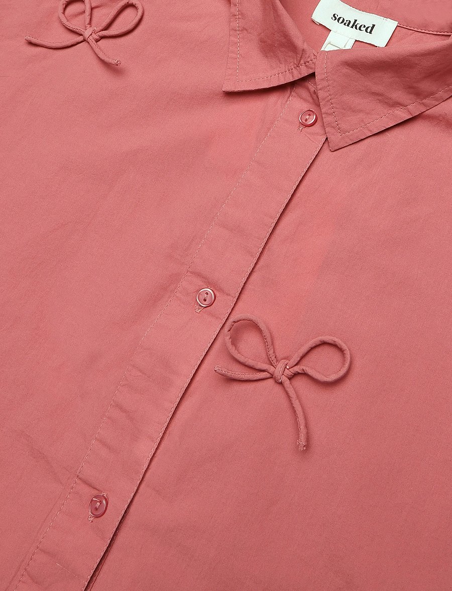 Soaked - SLJoa Bow Shirt - long-sleeved shirts - mauvewood - 2