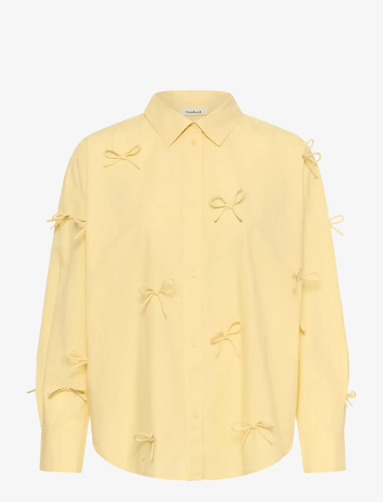 Soaked - SLJoa Bow Shirt - long-sleeved shirts - reed yellow - 1