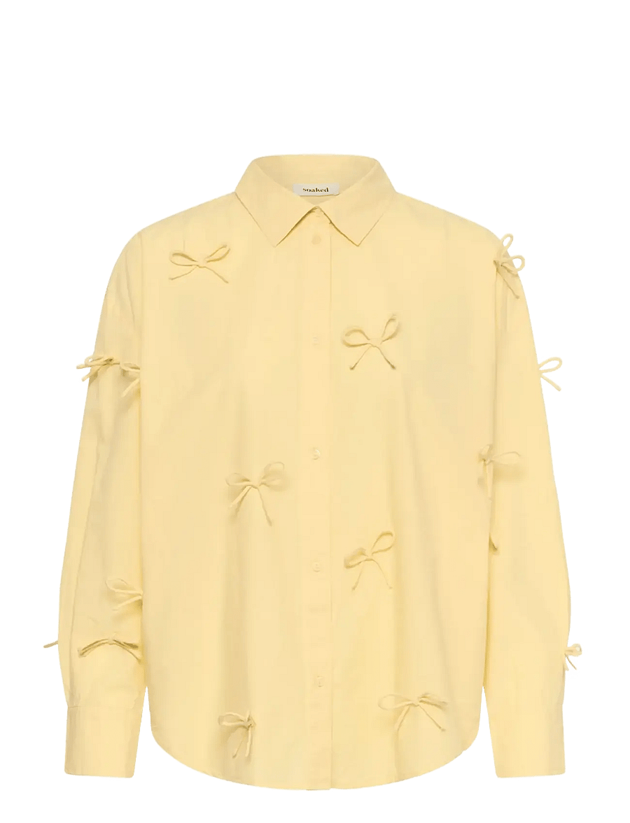 Soaked - SLJoa Bow Shirt - langärmlige hemden - reed yellow - 1