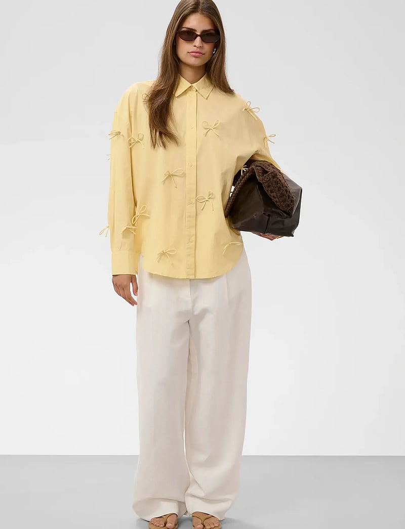 Soaked - SLJoa Bow Shirt - langärmlige hemden - reed yellow - 3