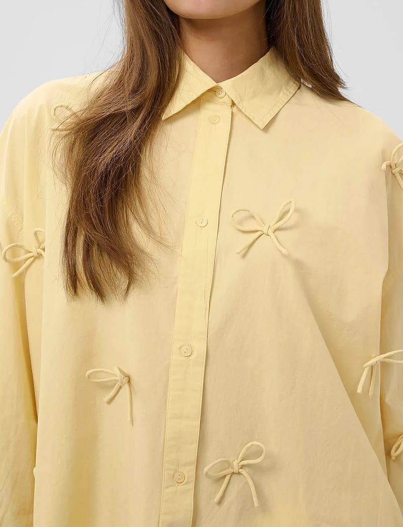 Soaked - SLJoa Bow Shirt - langärmlige hemden - reed yellow - 5