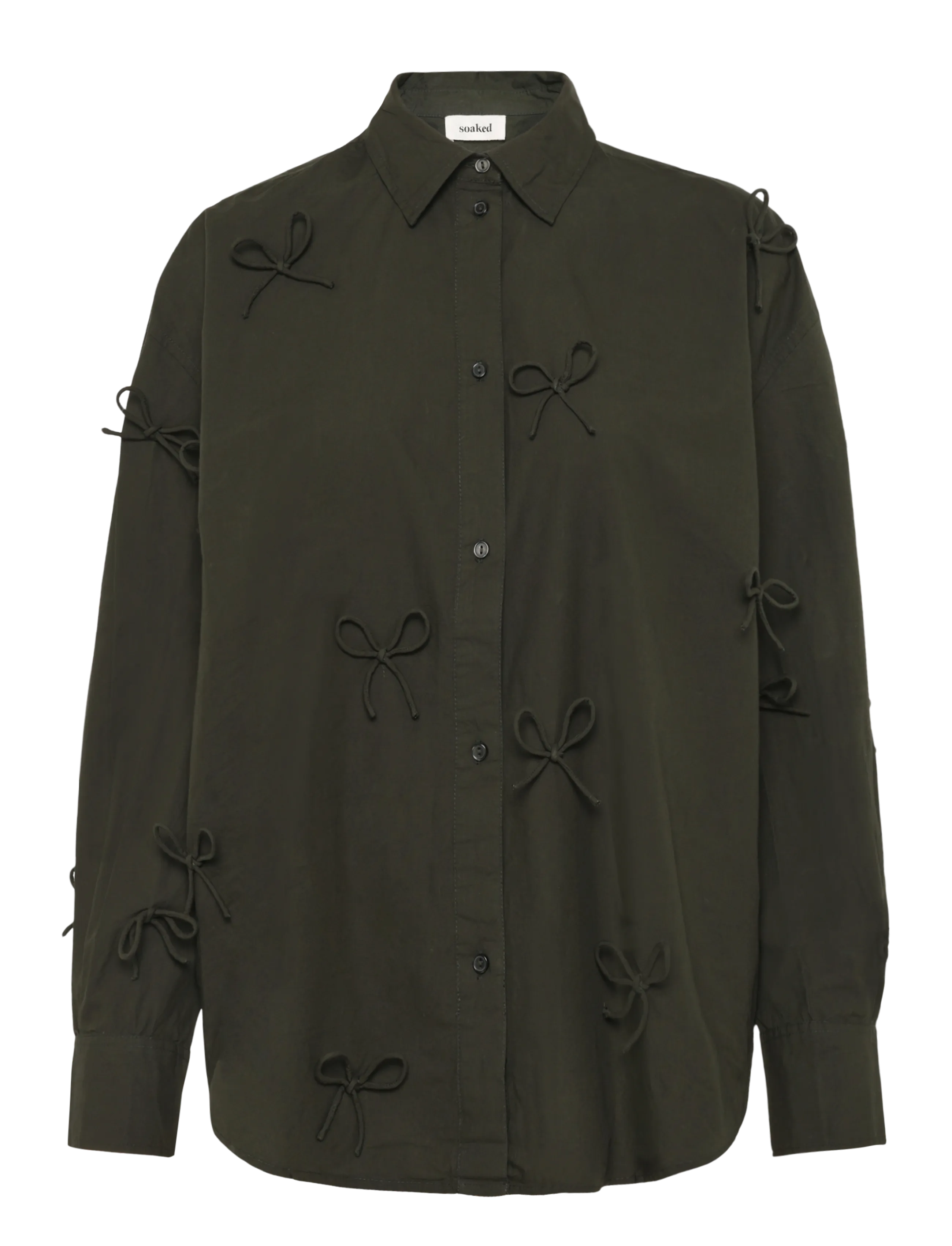 Soaked SLJoa Bow Shirt - Hemden - ROSIN / khaki/green