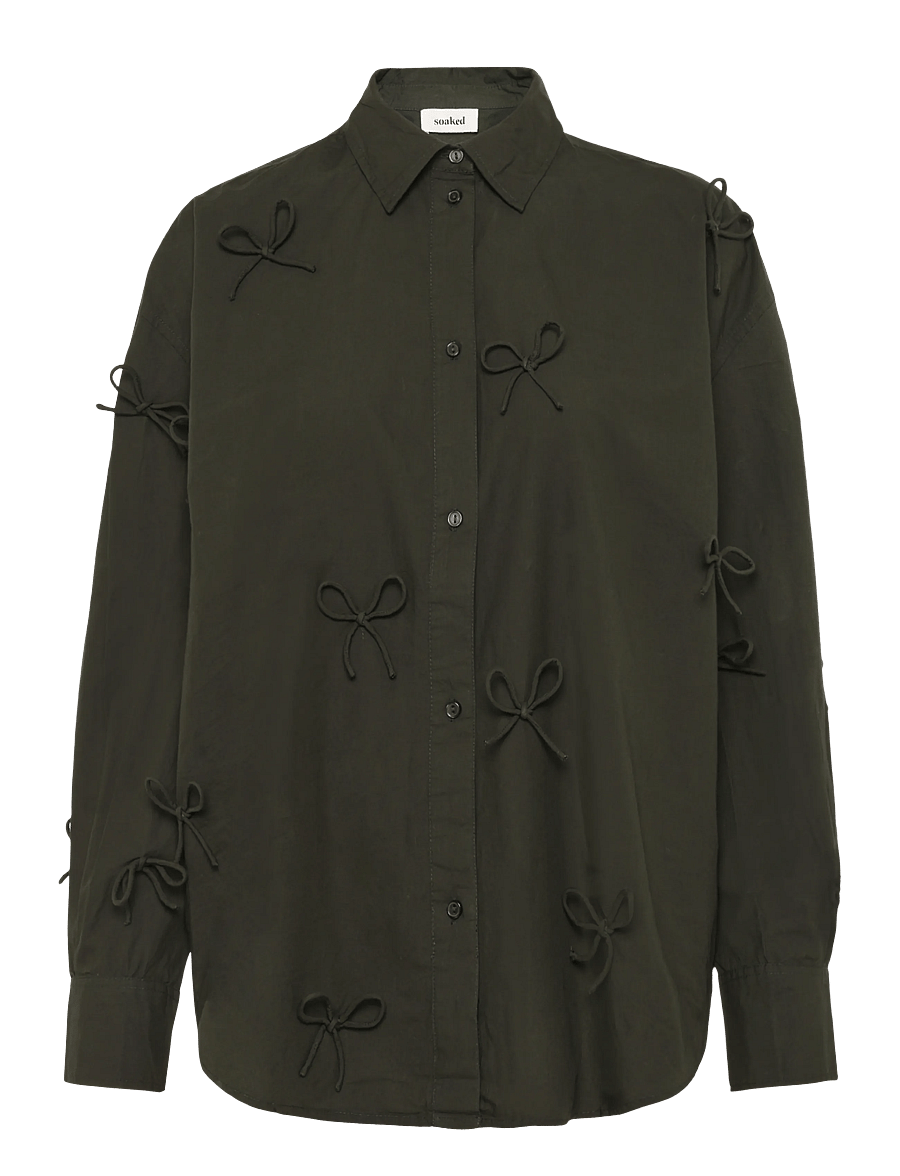Soaked - SLJoa Bow Shirt - langärmlige hemden - rosin - 0