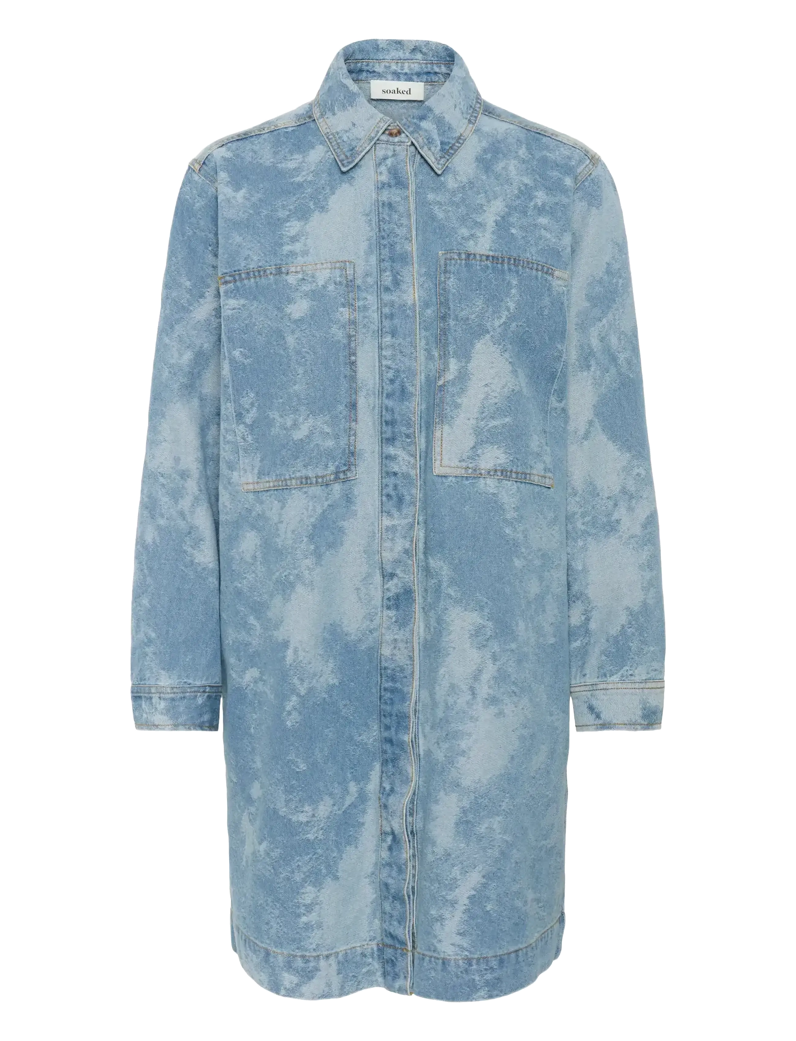 Soaked in Luxury SLAltea Denim Dress - Soaked in Luxury - FUZZY BLUE DENIM / blue