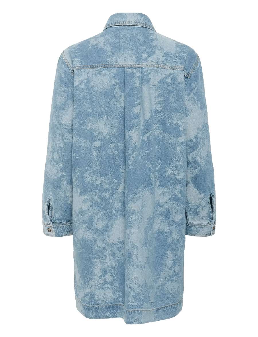 Soaked - SLAltea Denim Dress - shirt dresses - fuzzy blue denim - 2