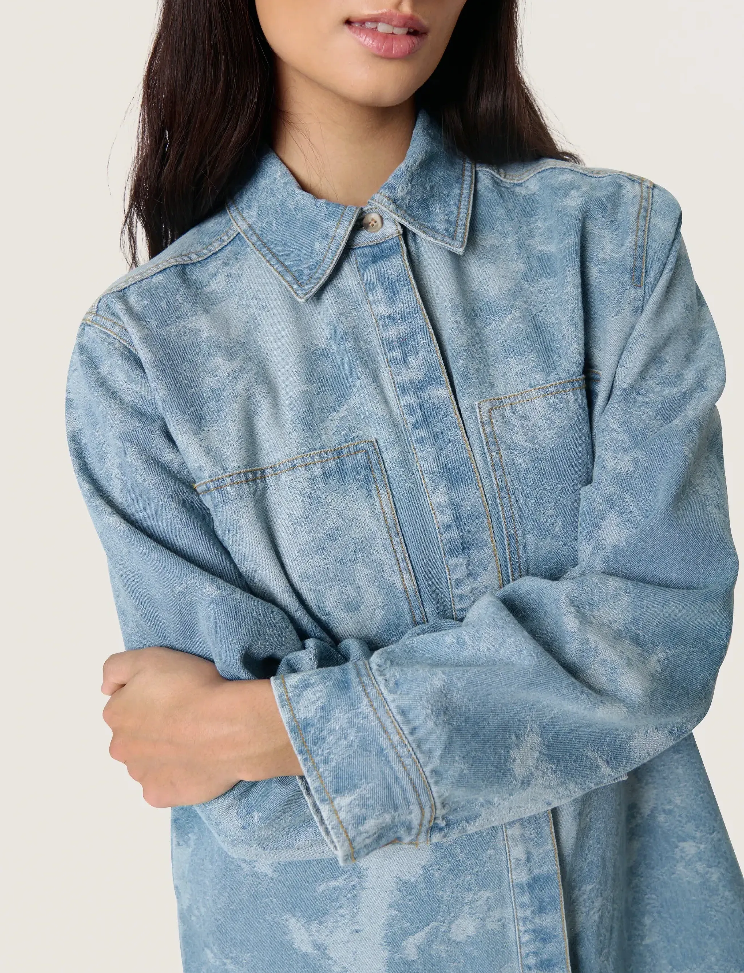 Soaked - SLAltea Denim Dress - skyrtukjólar - fuzzy blue denim - 5
