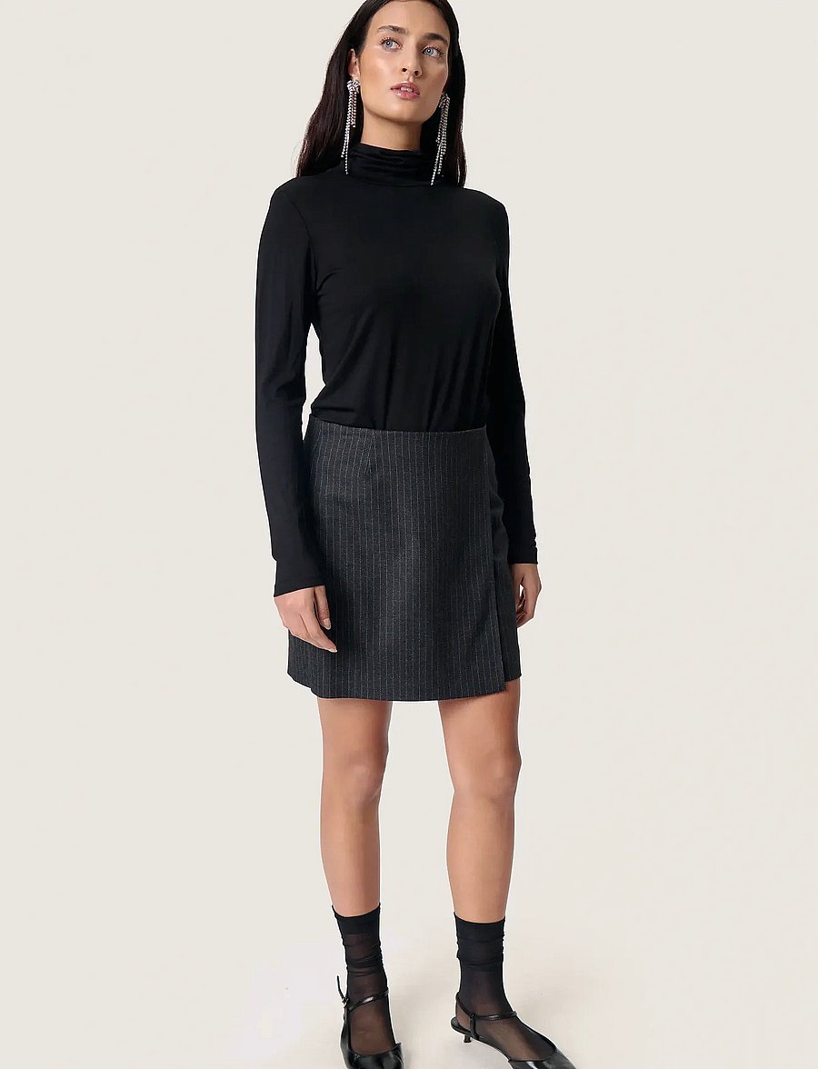 Soaked - SLMalodi Mini Skirt - korta kjolar - grey melange pinstripe - 3