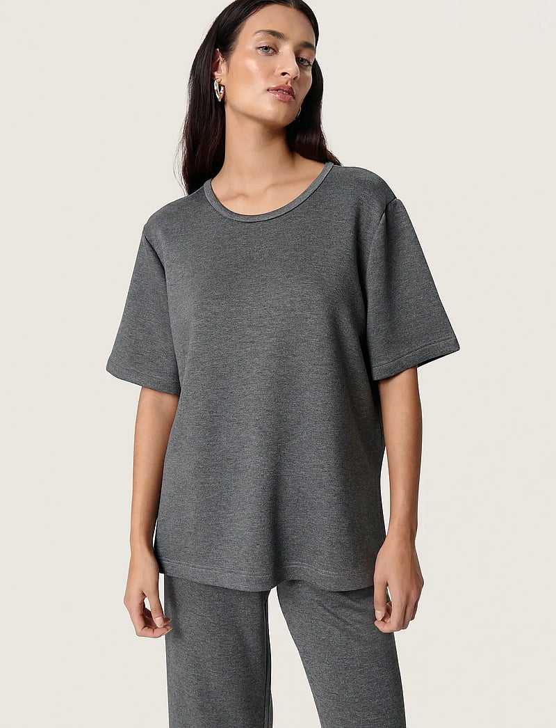 Soaked in Luxury - SLMarigold Tee SS - t-särgid - grey melange - 0