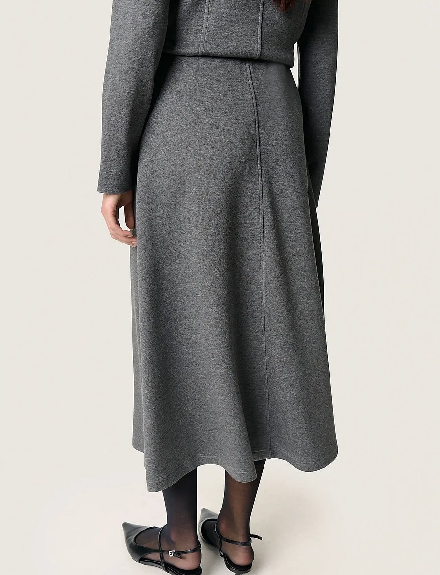 Soaked - SLMarigold Skirt - midi-röcke - grey melange - 3