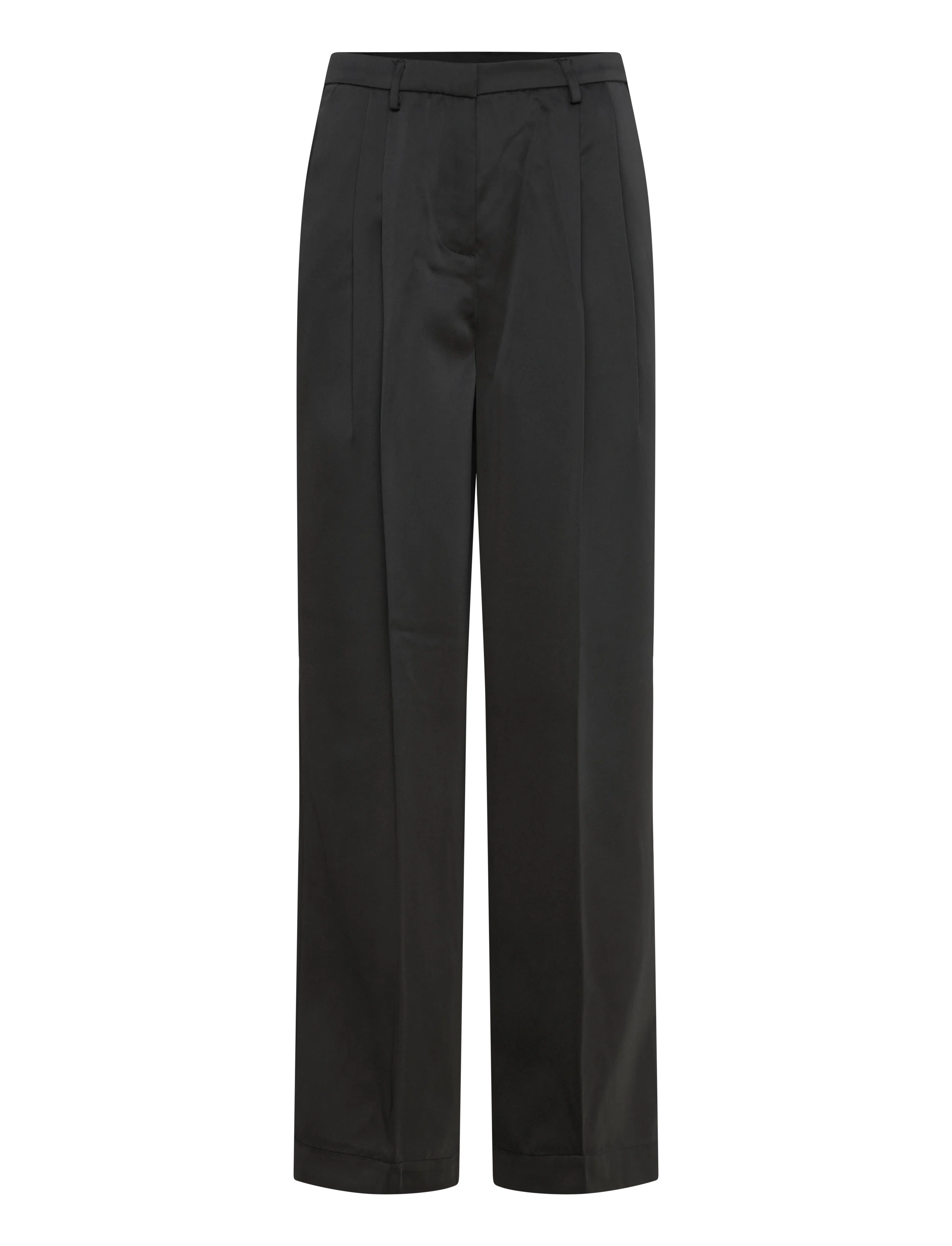 Soaked Slliva Suiting Pants, Kvinder, Brede Ben Plisserede Habitbukser, Sort, Str: M